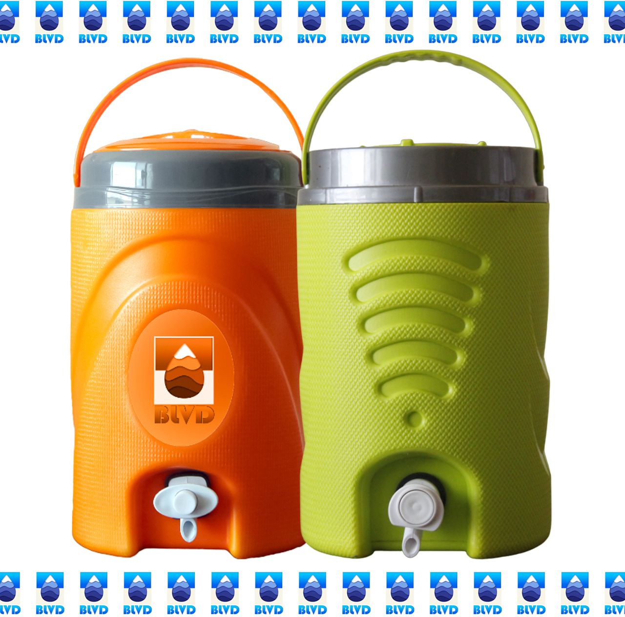 6 L Orange jar and 5 L Green jar 2 NOS 11 L Drum