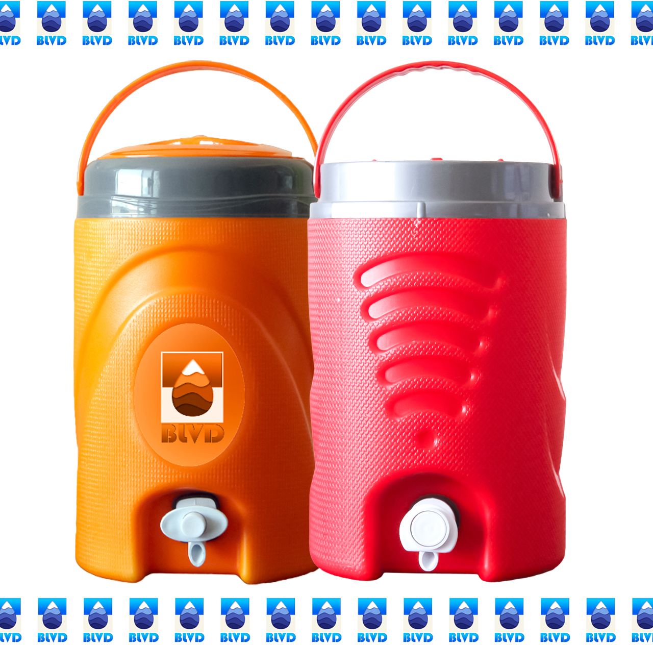 6 L Orange jar and 5 L RED jar 2 NOS 11 L Drum