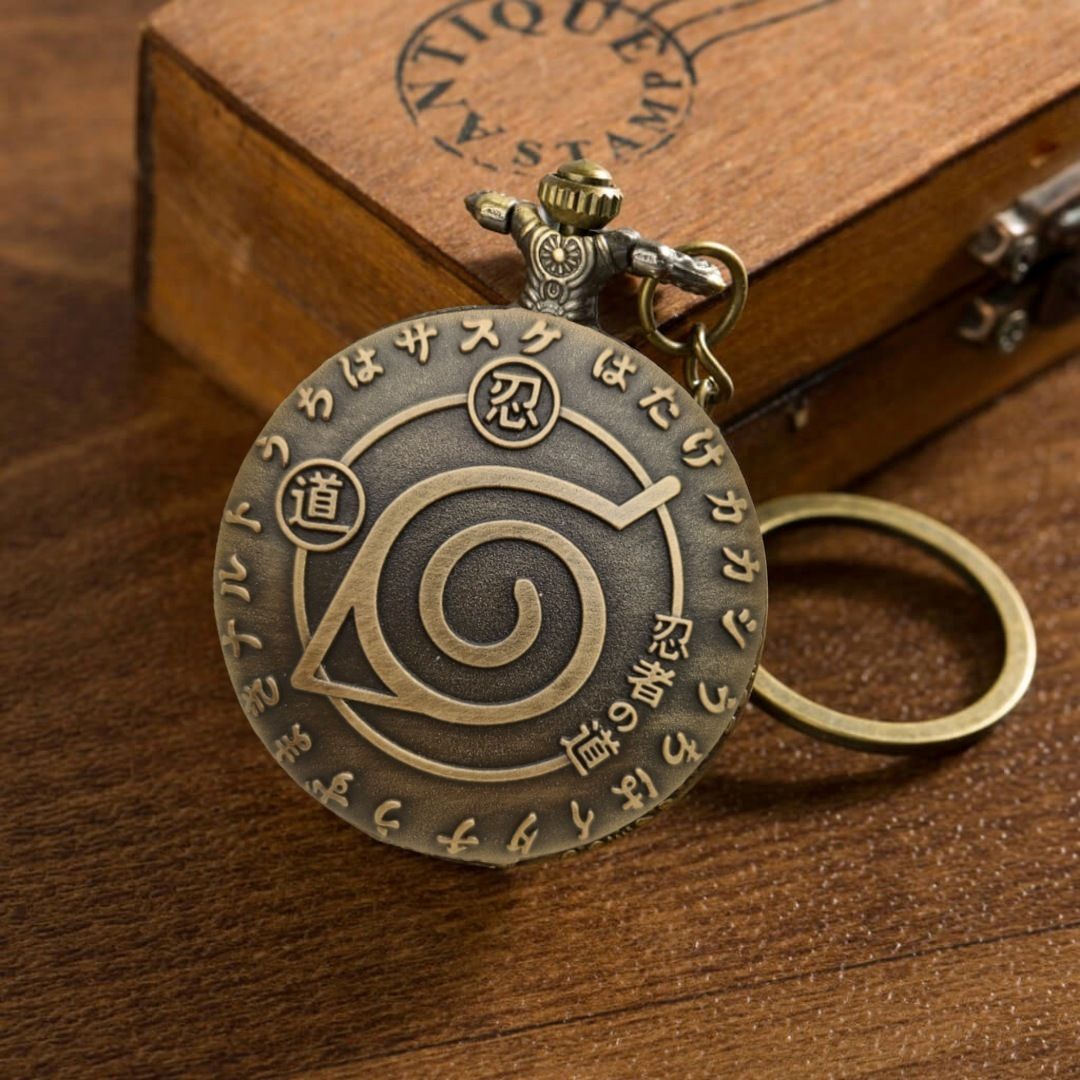 Tiny Tim Naruto Vintage Pocket-Watch Antique Gandhi Style Metallic Key Chain Best Gift Antique Naruto Pocket Watch Keychain Bronze Metal Pocket Watch Chain-picture-48