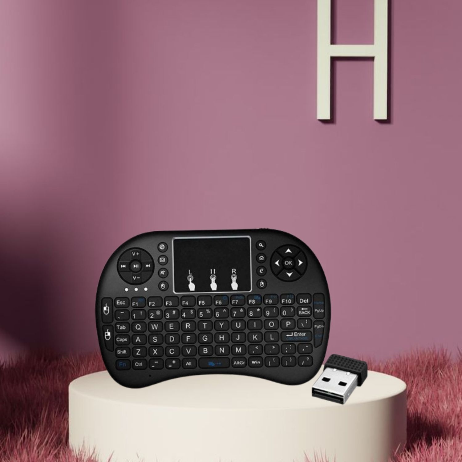 FRONY Bluetooth (Wireless Keyboard) USB Rechargeable Keyboard With Pocket Size C390 Wireless Thumb-size Multi-device Keyboard Compatible with Tablet-image-37