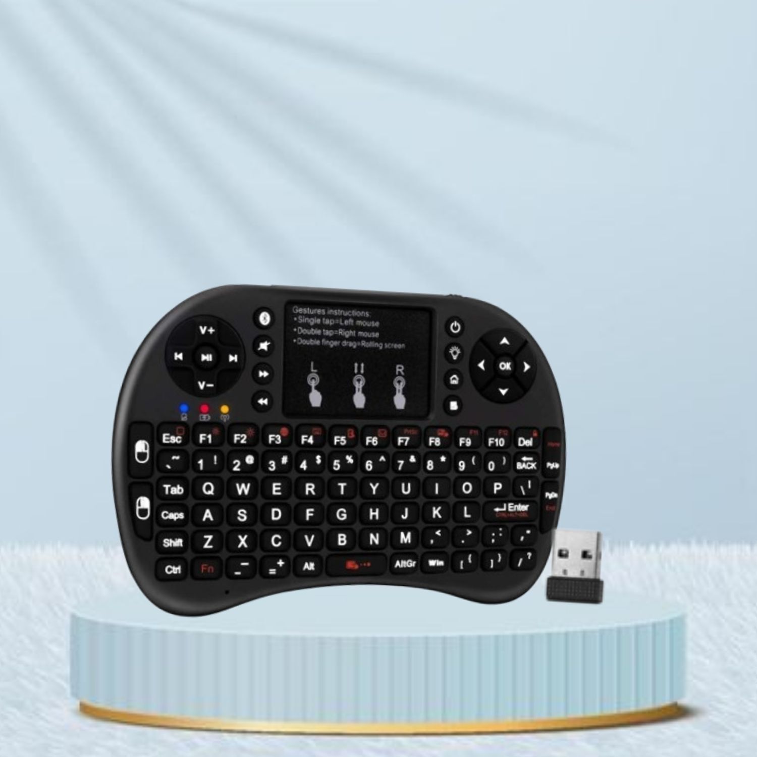 SACRO Bluetooth (Wireless Keyboard) USB Rechargeable Keyboard With Pocket Size D375 Wireless Thumb-size Multi-device Keyboard Compatible with Laptop-picture-19