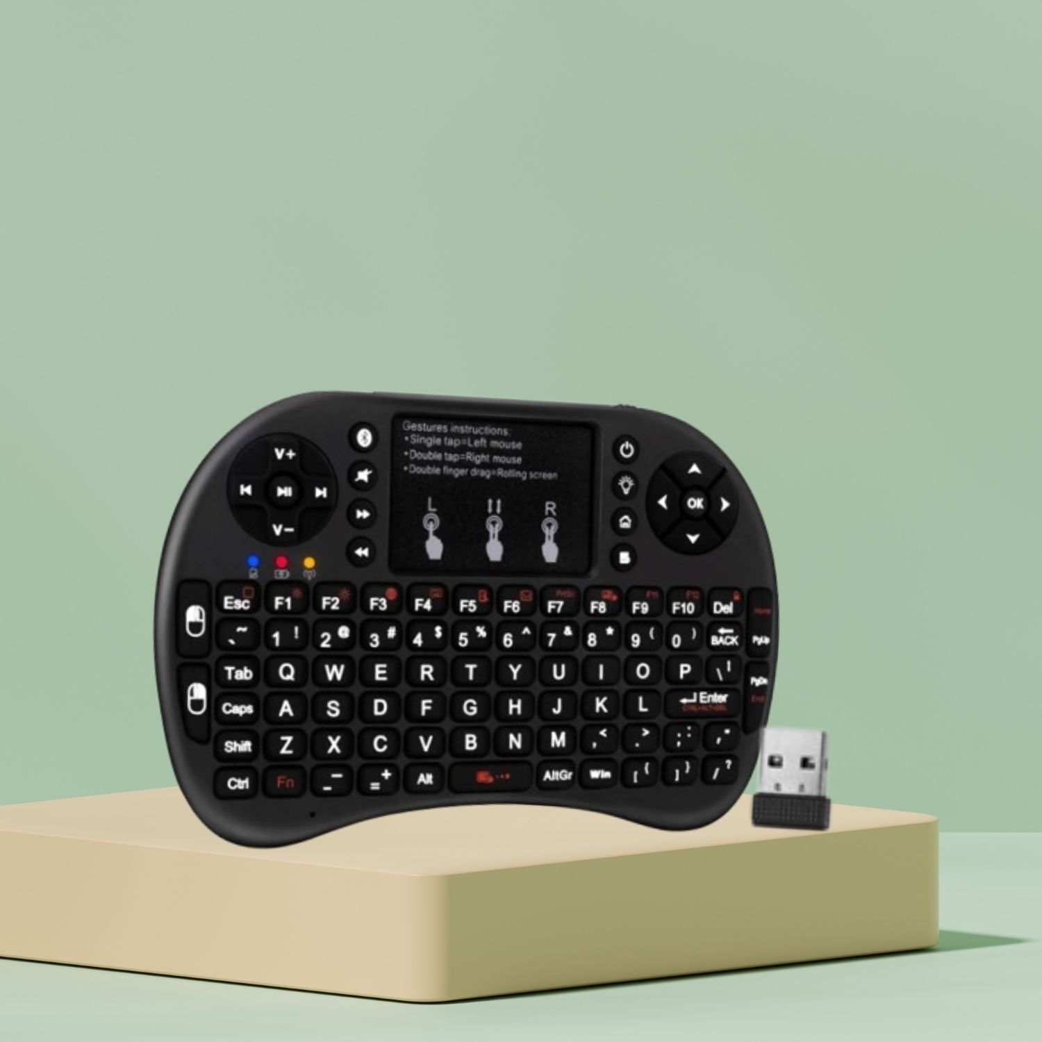 FRONY Bluetooth (Wireless Keyboard) USB Rechargeable Keyboard With Pocket Size C24 Wireless Thumb-size Multi-device Keyboard Compatible with Tablet-image-7