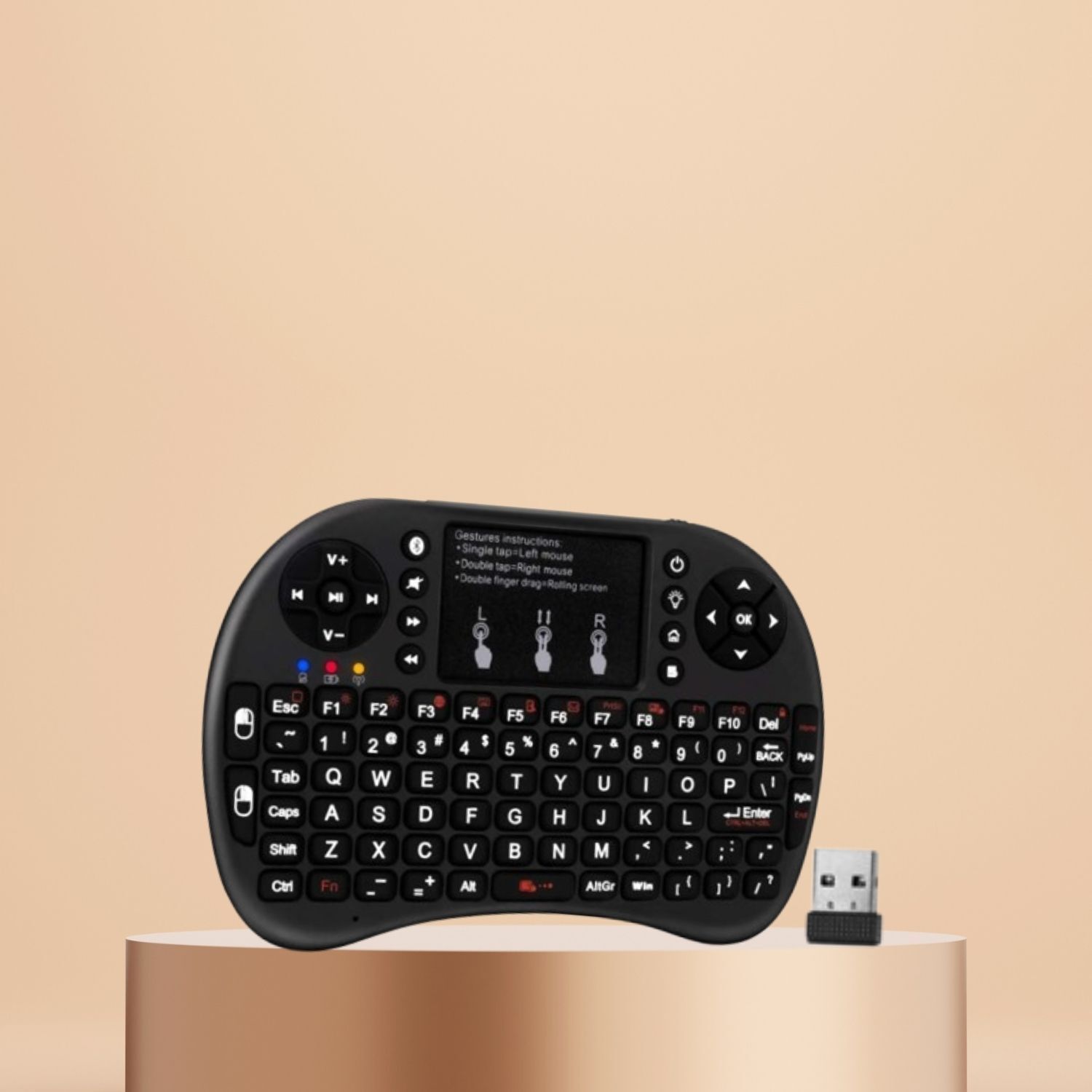 FRONY Bluetooth (Wireless Keyboard) USB Rechargeable Keyboard With Pocket Size B182 Wireless Thumb-size Multi-device Keyboard Compatible with Tablet-image-36