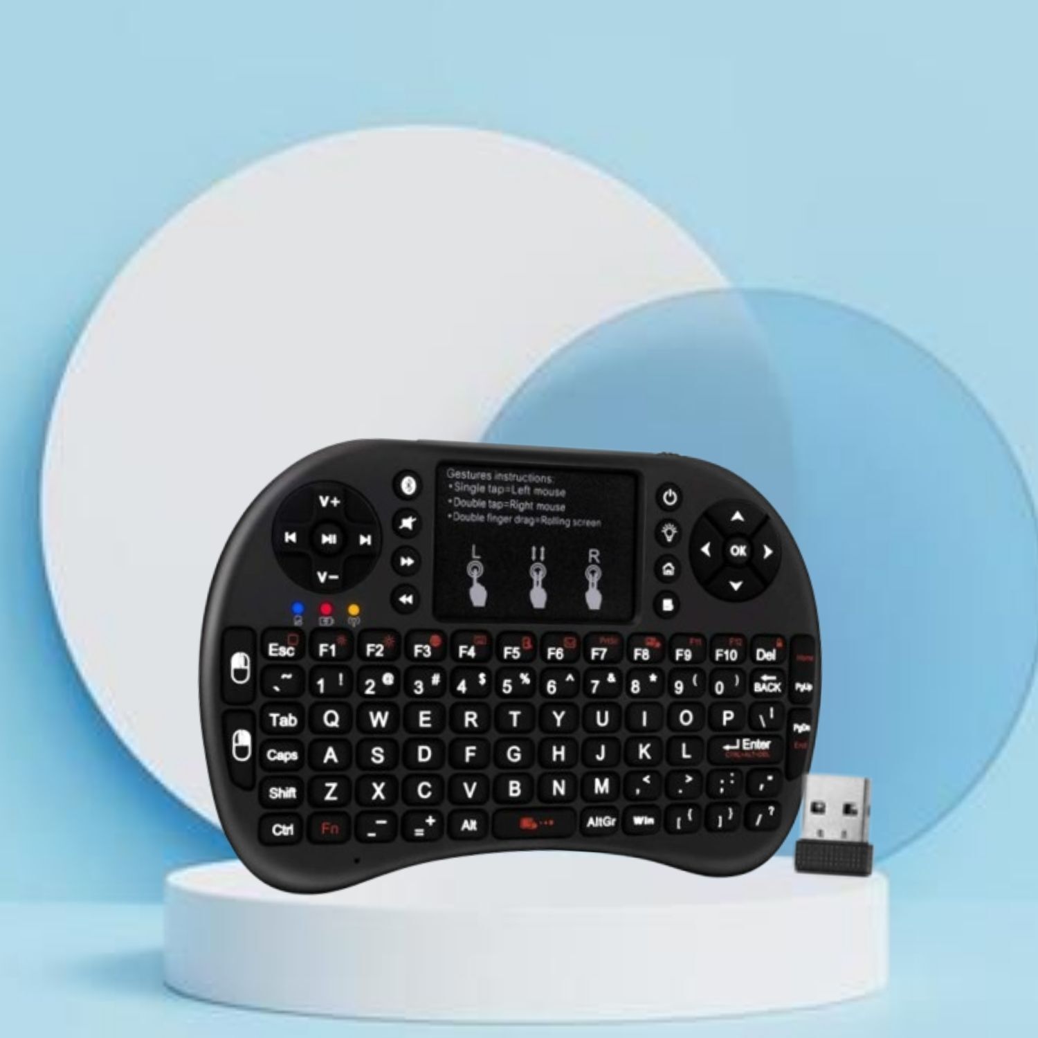 FRONY Bluetooth (Wireless Keyboard) USB Rechargeable Keyboard With Pocket Size B338 Wireless Thumb-size Multi-device Keyboard Compatible with Tablet-image-6