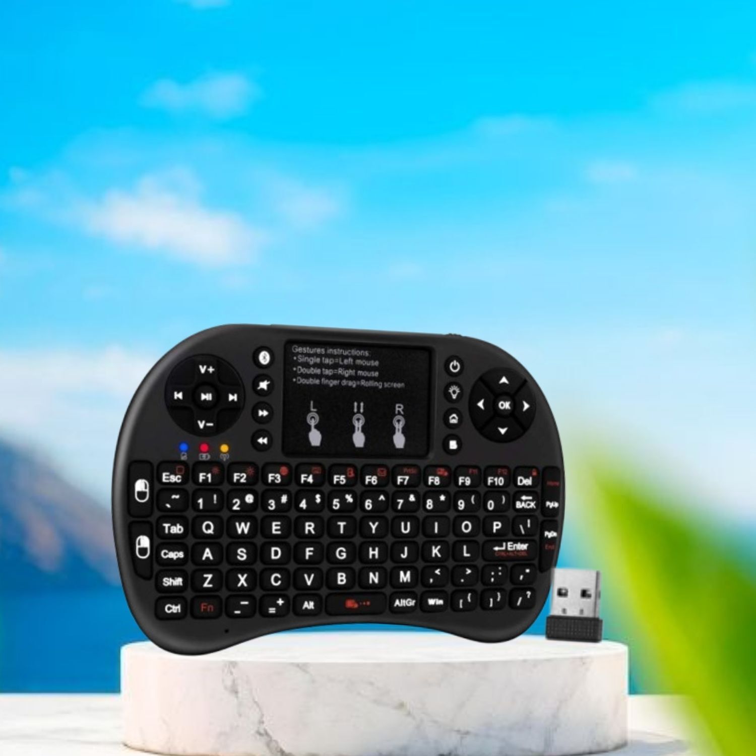 Clairbell Bluetooth (Wireless Keyboard) USB Rechargeable Keyboard With Pocket Size I77 Wireless Thumb-size Multi-device Keyboard Compatible with Tablet-image-44