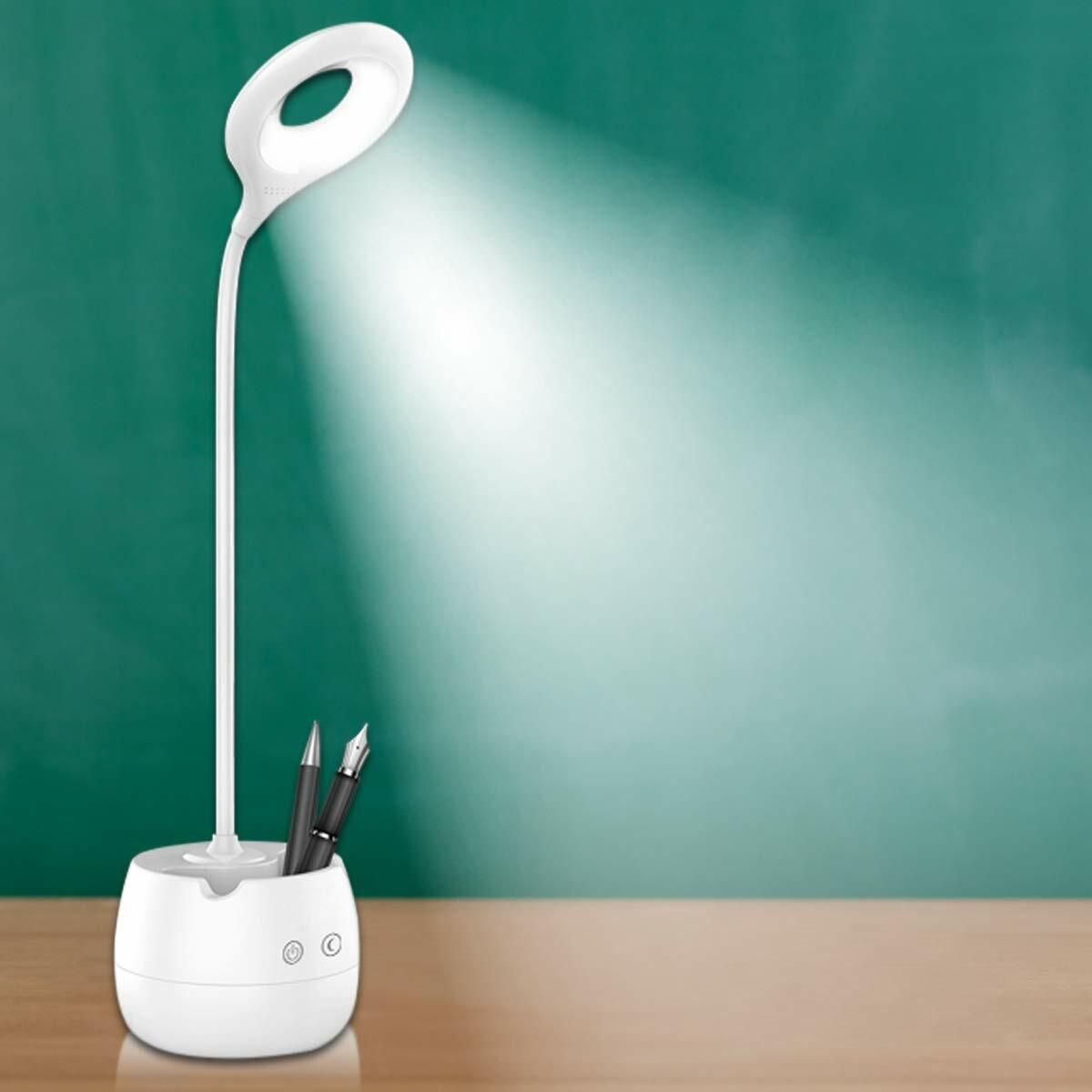 Desk Light with 3 Shades Touch Control Light and Mobile Holder Design Study Lamp (60 cm, White) Study Lamp-image-21