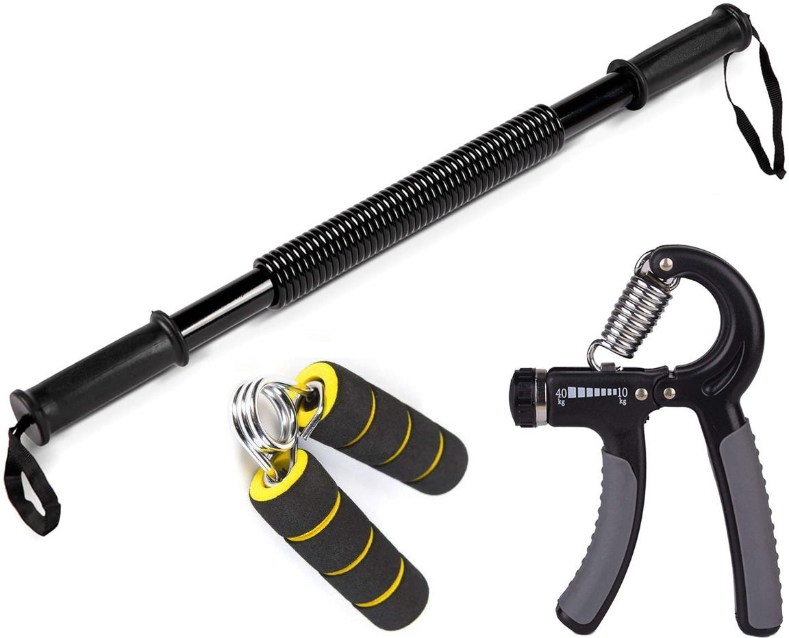 20 Kg Power Twister Bar with Hand Gripper and Foam Hand Gripper Fitness Accessory Kit Kit-image-24