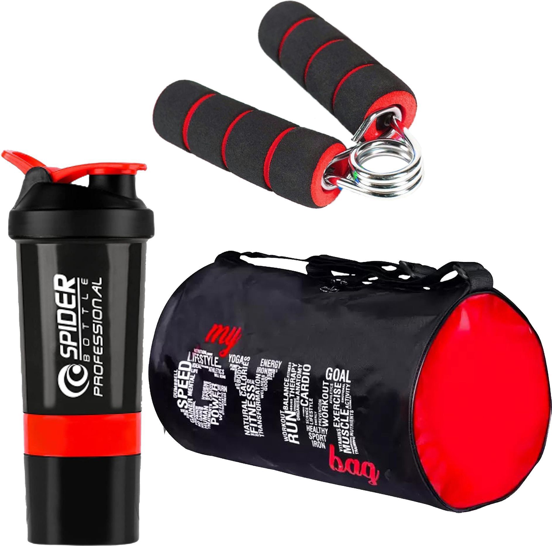 Workout Power Combo Gym Shaker Bottle With Gym Bag & Hand Gripper Fitness Accessory Kit Kit-image-18
