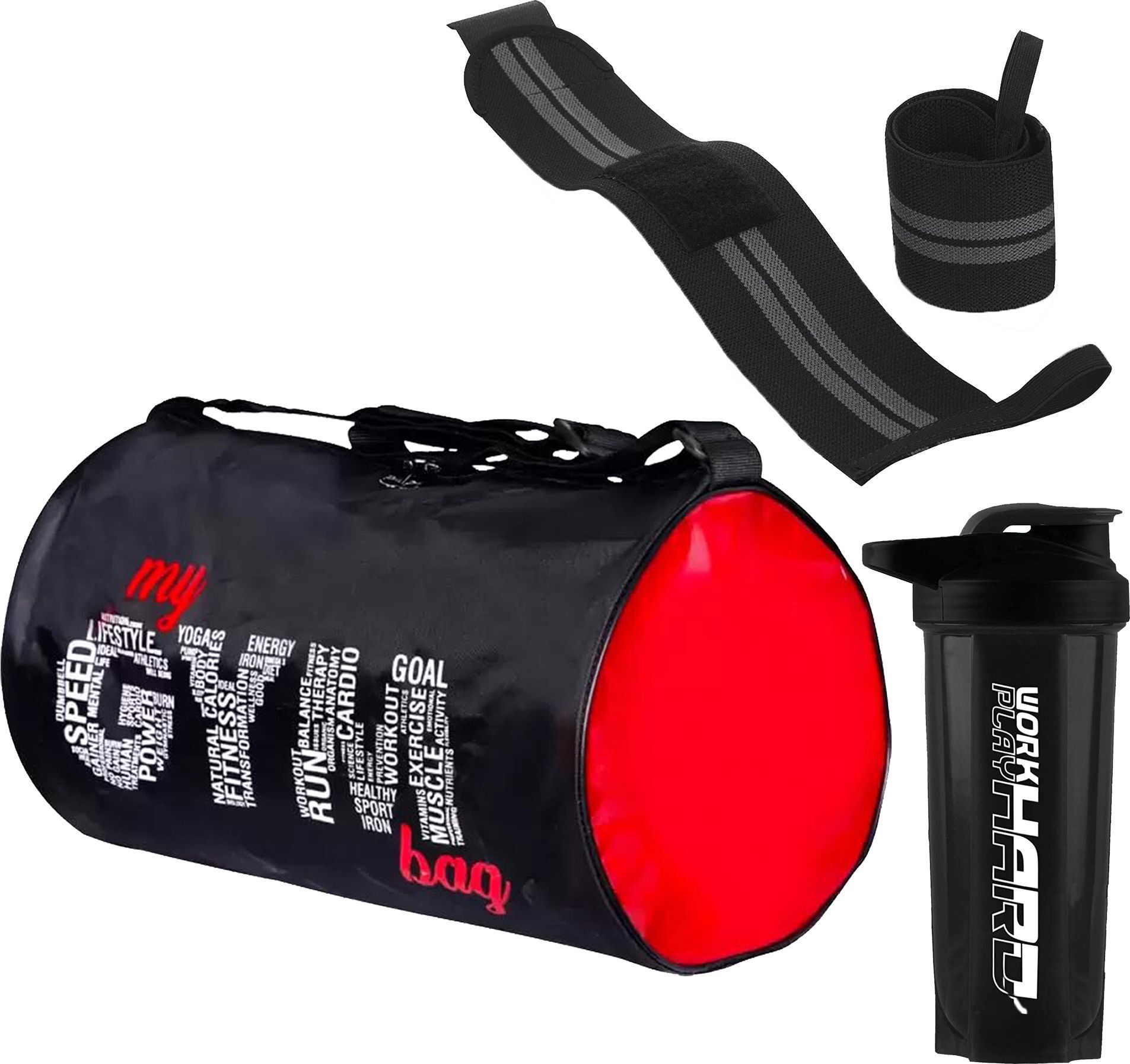 Power Up Your Workout Gym Shaker, Gym Bag & Wristband Combo For Men & Women Fitness Accessory Kit Kit-image-8