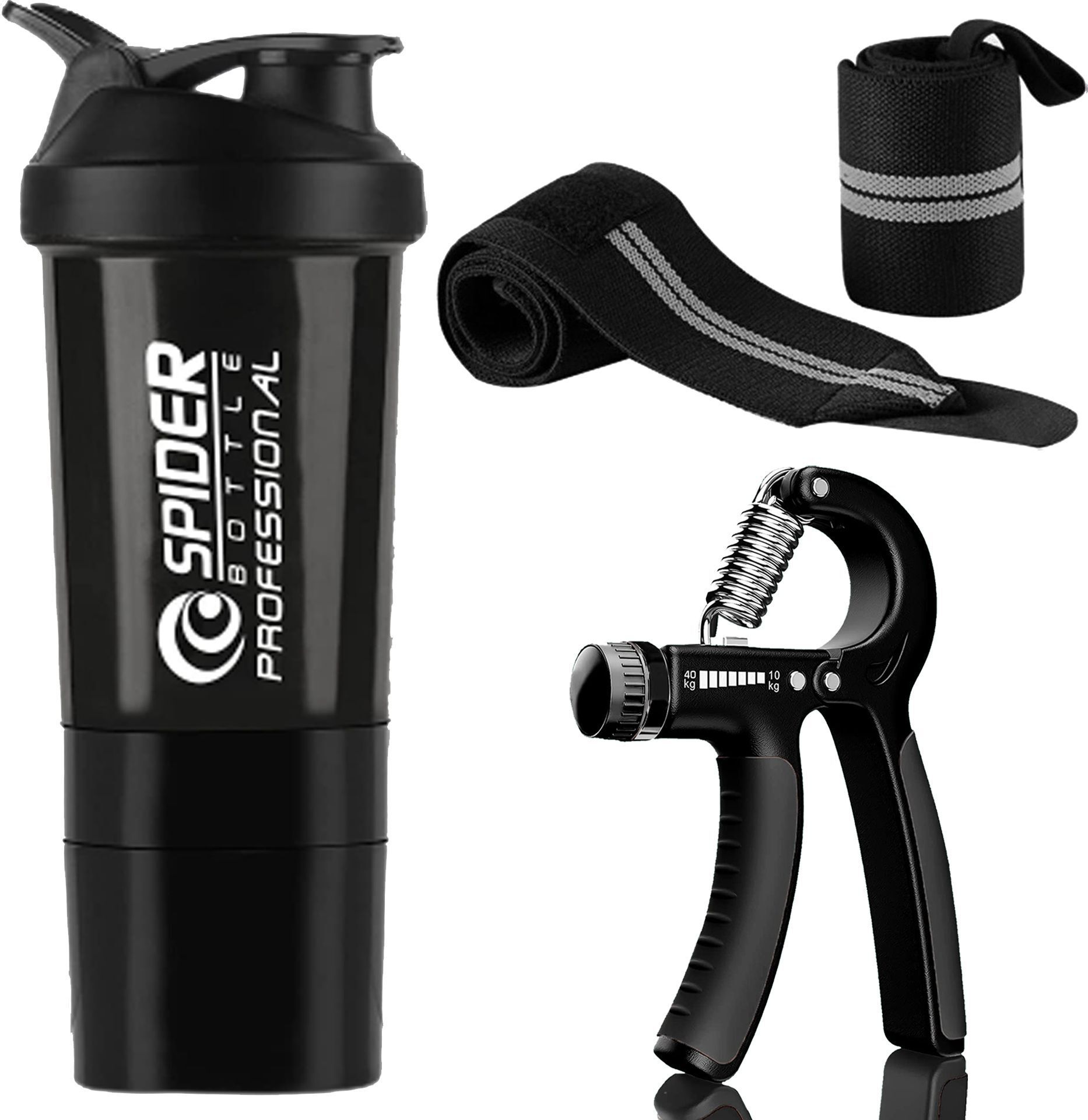 GYM SHAKER FOR MEN & WOMEN WORKOUT WITH WRIST BAND & HAND GRIPPER Fitness Accessory Kit Kit-image-21