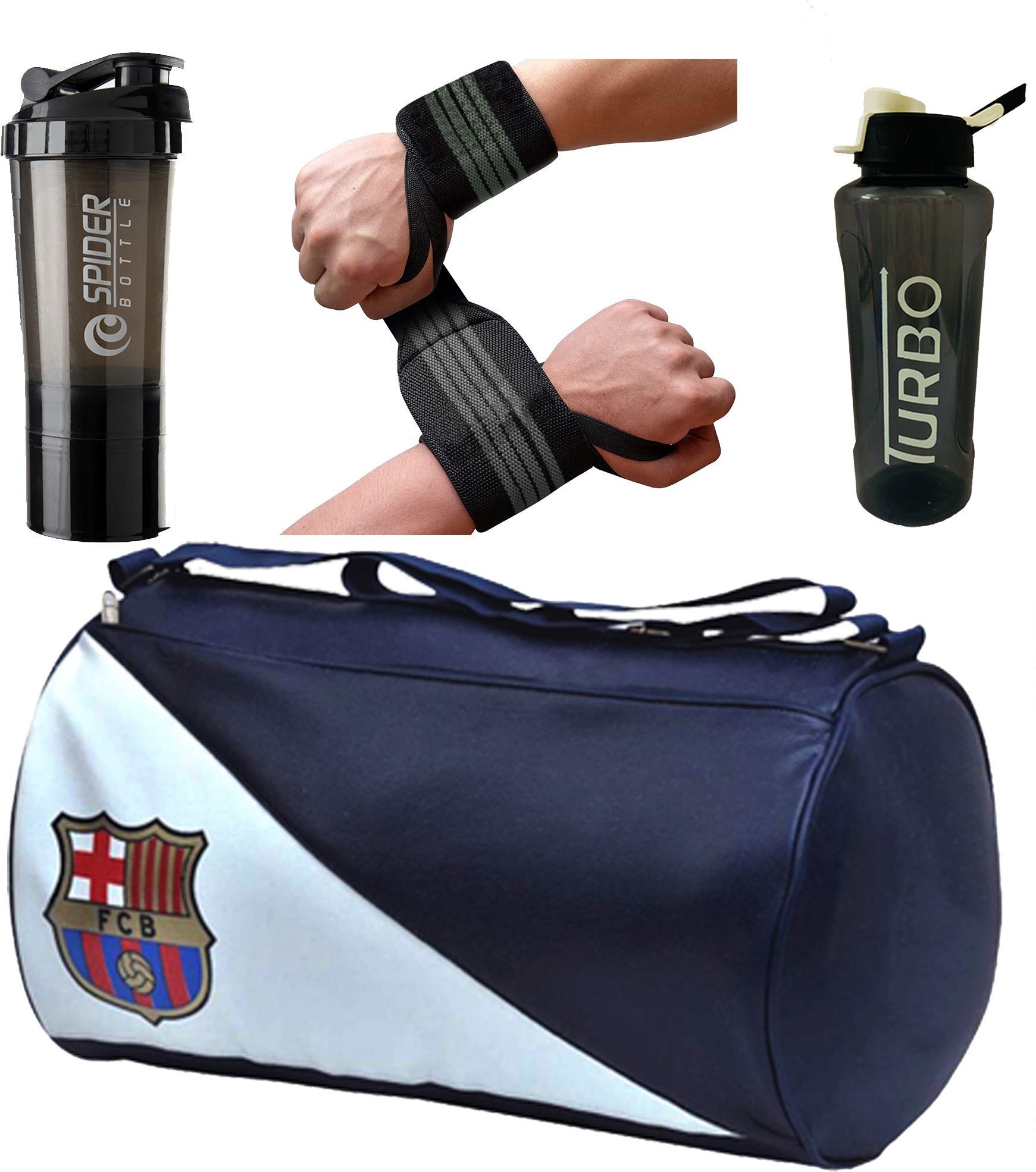 Gym Combo for Men and Women Gym Bag |Shaker Bottle |Sipper Bottle lWrist Band Fitness Accessory Kit Kit-image-19