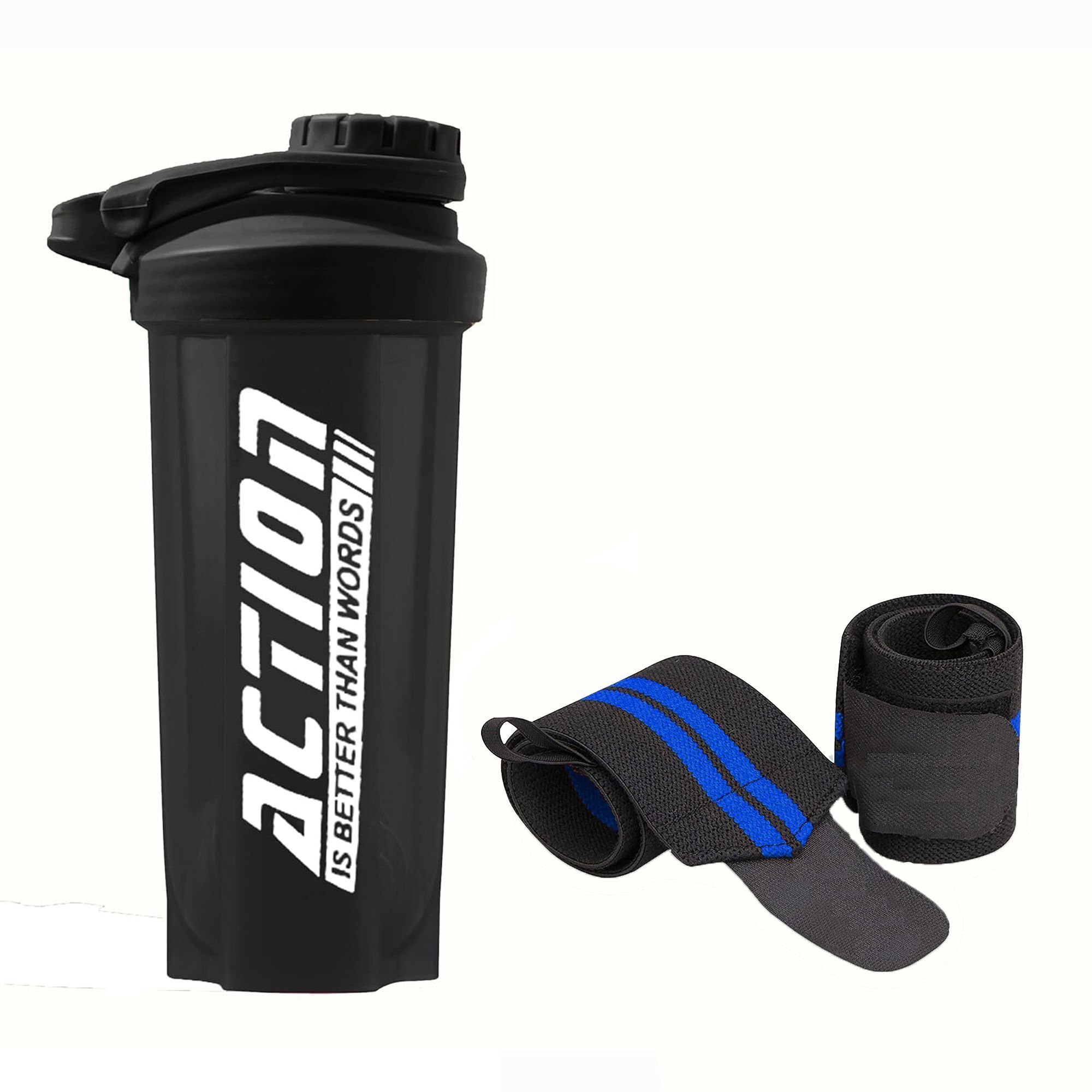 Premium Protein Shaker Bottle with Wrist Support Band for Sport & Exercise Fitness Accessory Kit Kit-image-48