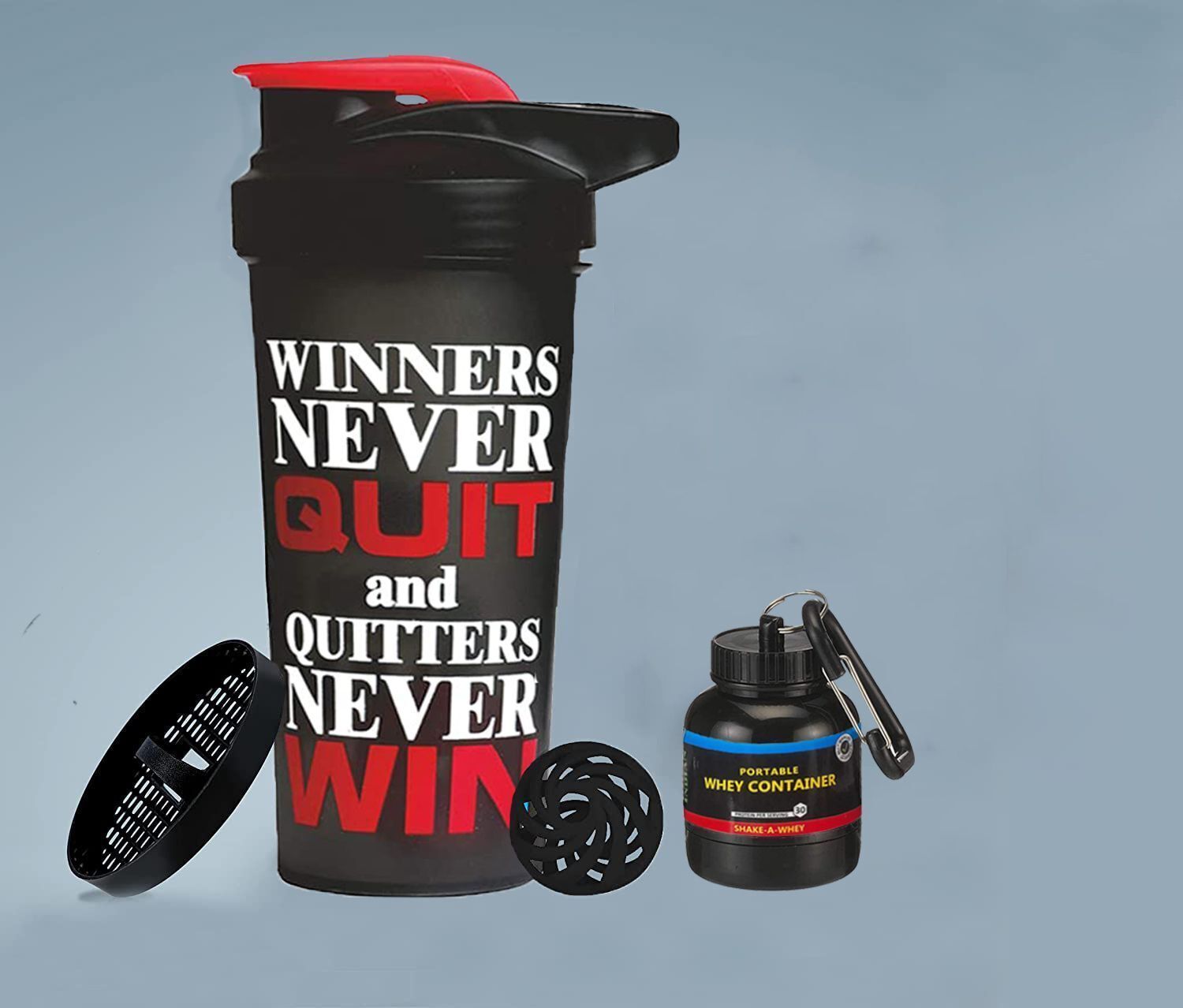 Combo Set Gym Shaker Bottle with Protein Funnel | Protein Container for Gym Fitness Accessory Kit Kit-image-38