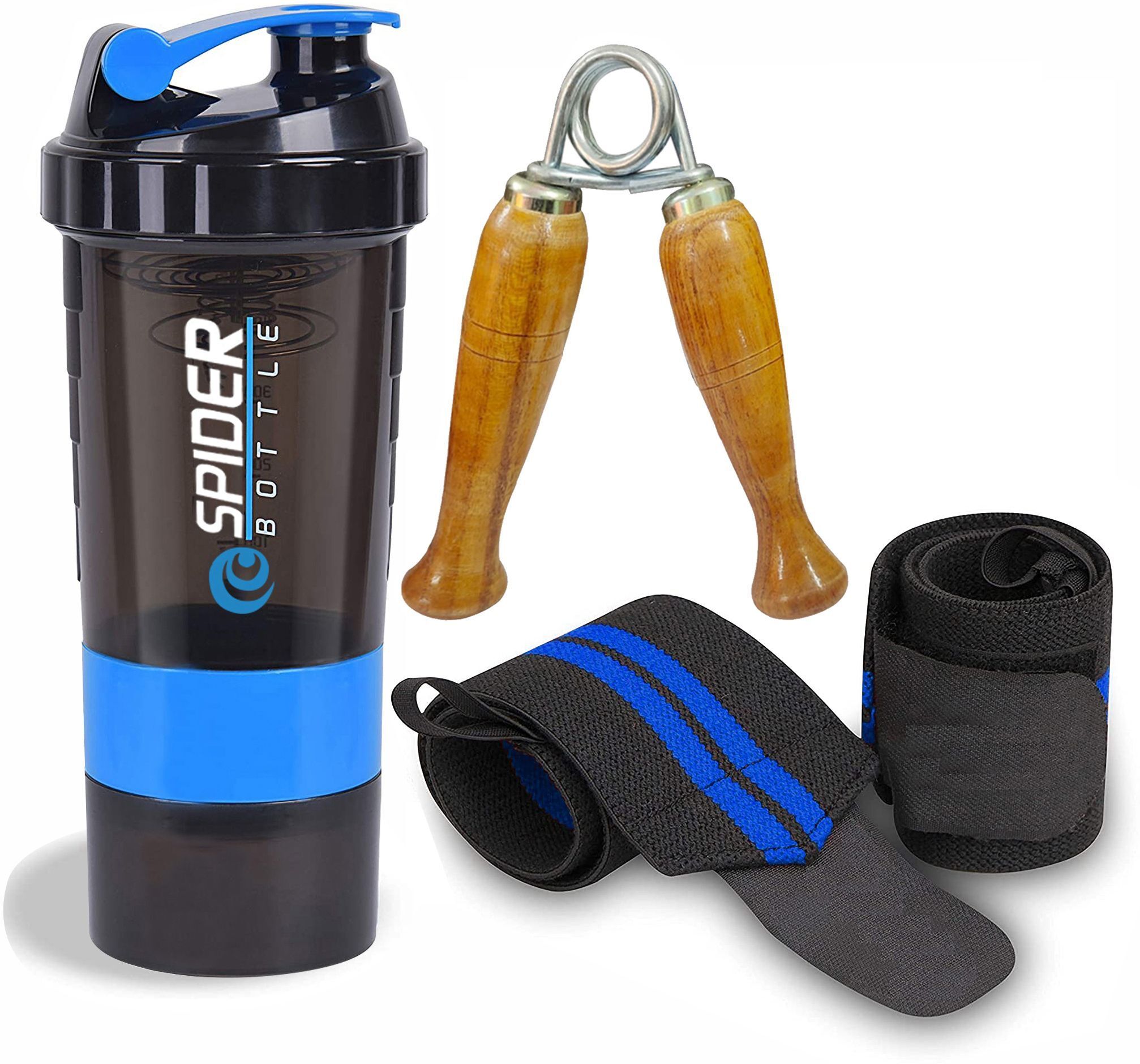Best Quality Combo of Gym Shaker Bottle With Wrist Band And Hand Gripper For Gym Fitness Accessory Kit Kit-image-15