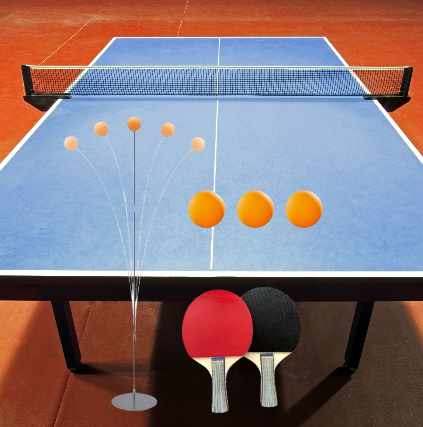 Table Tennis Practice Set with 2 Pingpong Balls & Rackets For Kids & Adults