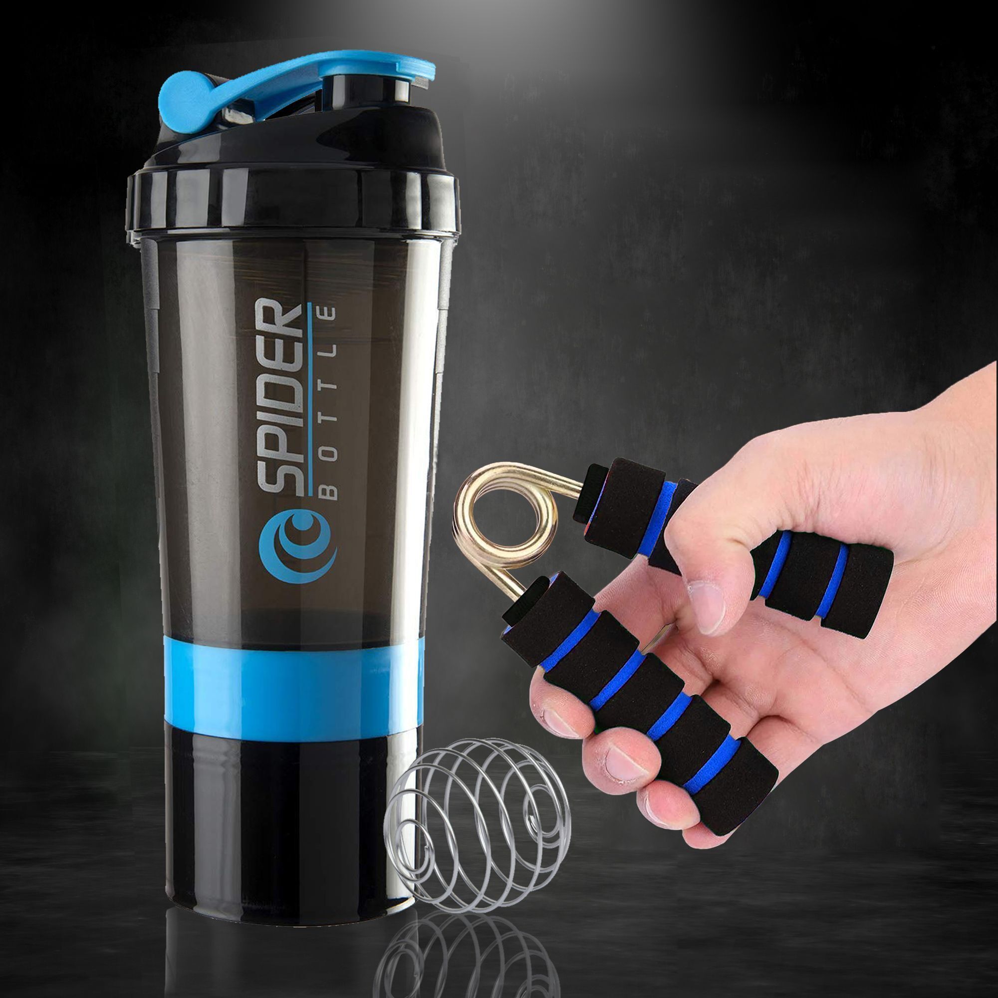 Premium Quality Leak-proof Gym Shaker & Mini Hand Exercise Soft & Foam Griper Fitness Accessory Kit Kit-image-47