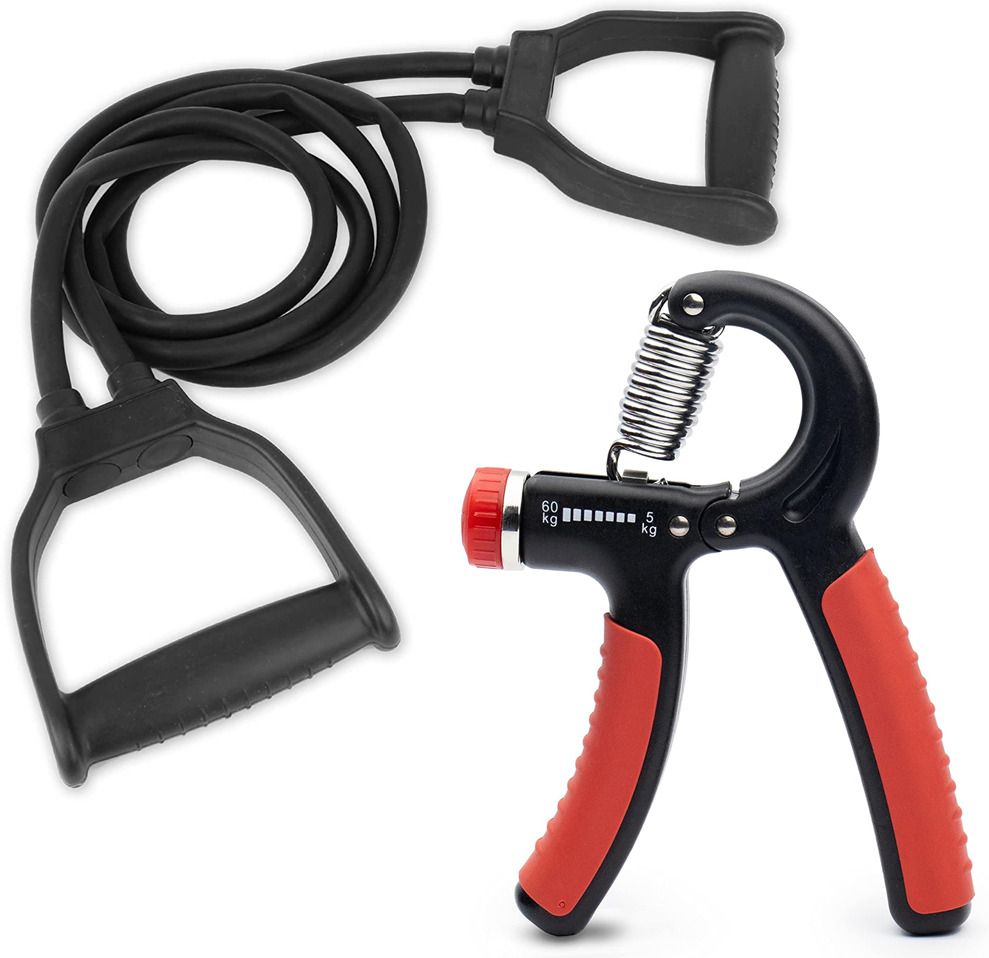 Double Toning Tube & Adjustable Hand Grip for Body Workout Equipment Fitness Accessory Kit Kit-image-26