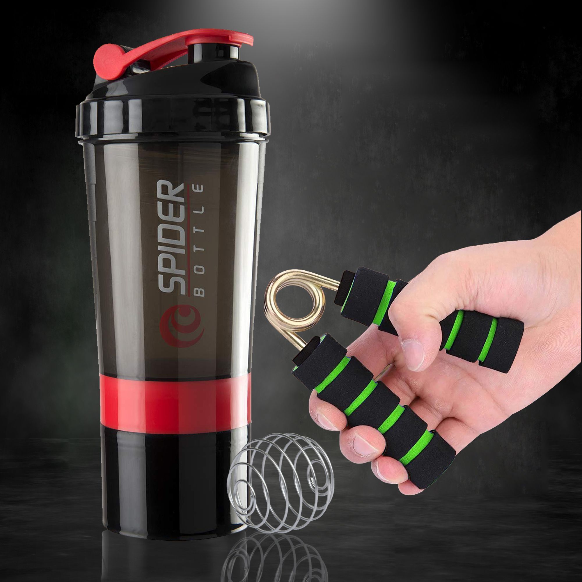 Combo Of LeakProof Gym Shaker & Mini Hand Exercise Foam Griper for men & women Fitness Accessory Kit Kit-image-10