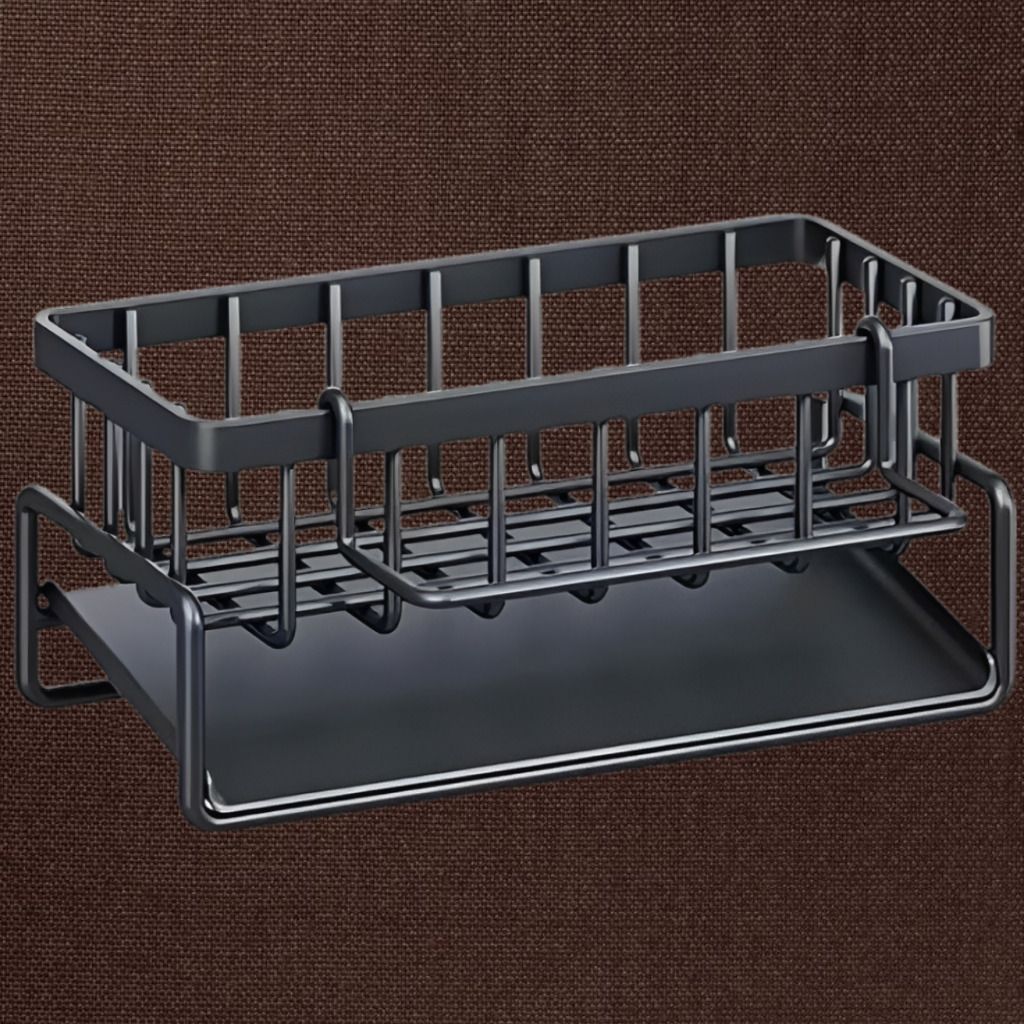 Dish Drainer Kitchen Rack Black Kitchen Dish Rack with Spacious Open Wire Basket Design Steel-image-18