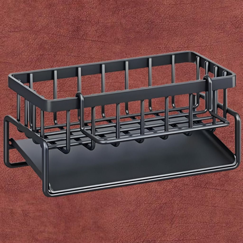 Dish Drainer Kitchen Rack Compact Metal Dish Drying Basket for Small Kitchen Counter Spaces Steel-image-2