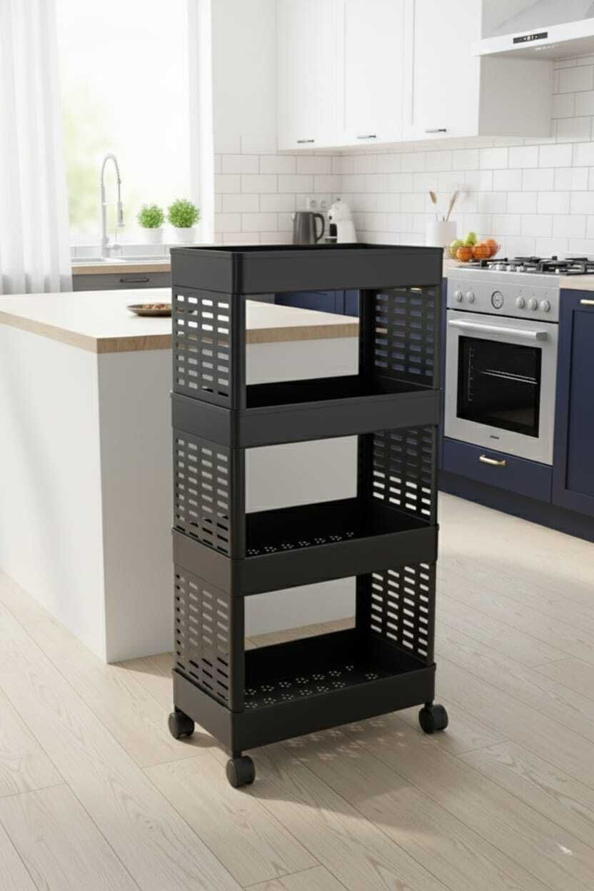 apexmax Multi-Purpose Plastic Storage Organizer 4-Tier Kitchen Trolley Plastic Kitchen Trolley-picture-11