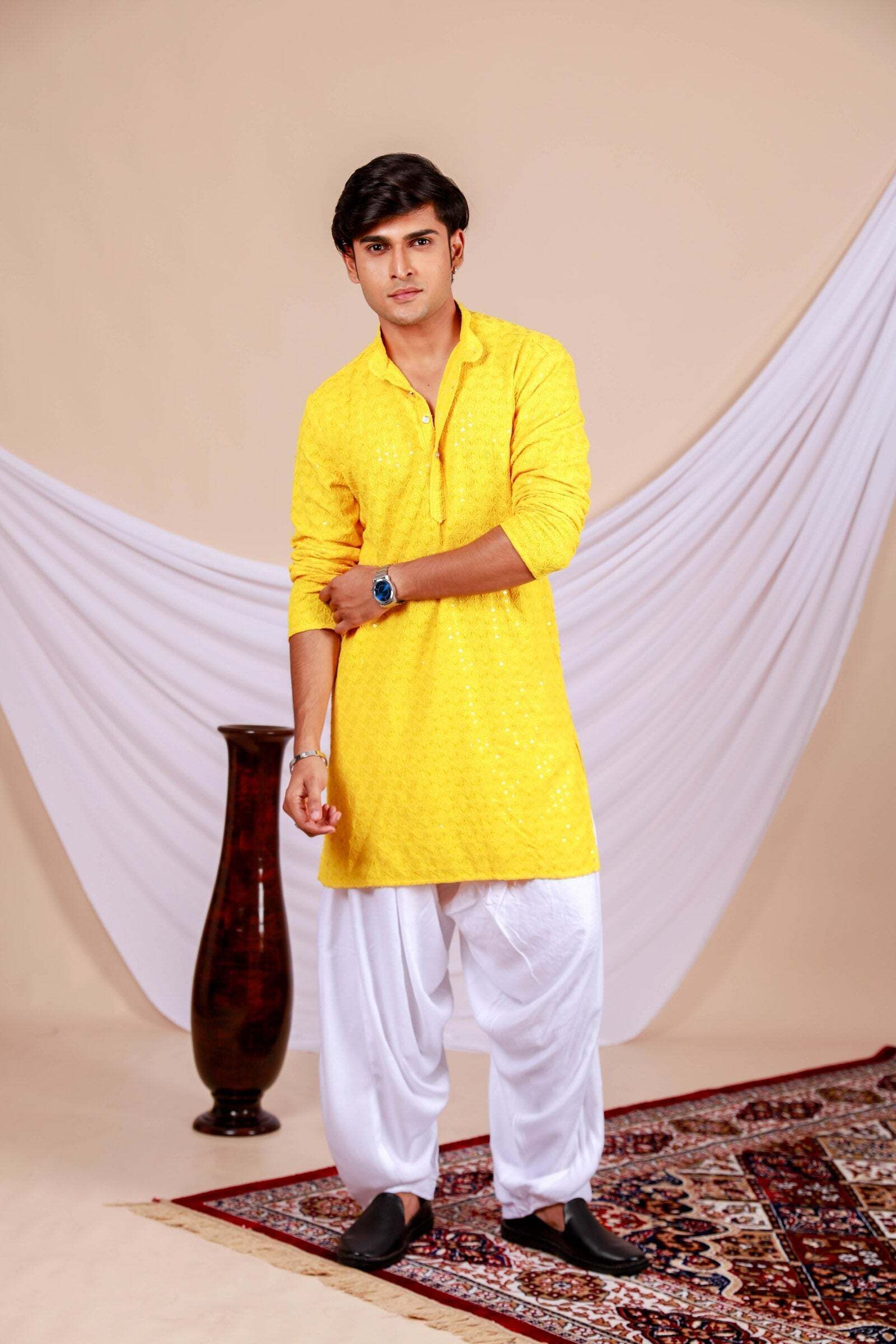 stylekurta Embroidered Viscose Rayon Straight Kurta for Men-picture-41