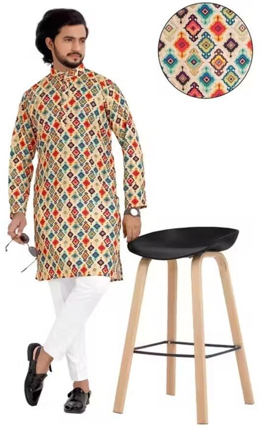 stylekurta Printed Cotton Blend A-line Kurta for Men-picture-8