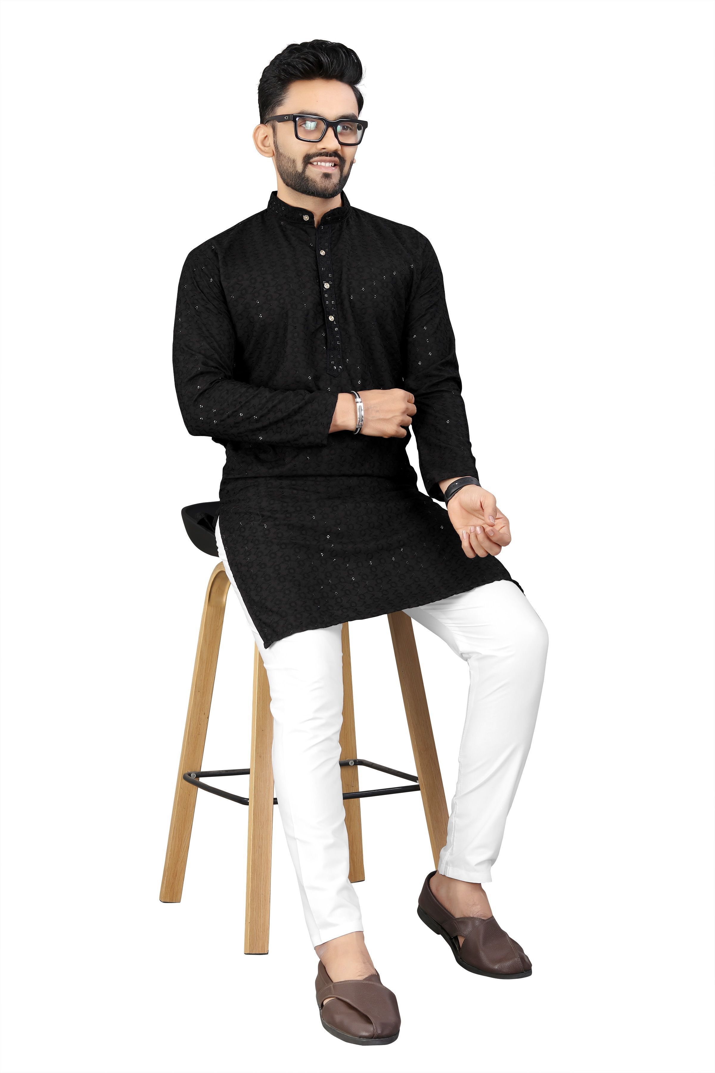 stylekurta Embroidered Cotton Rayon A-line Kurta for Men-picture-9
