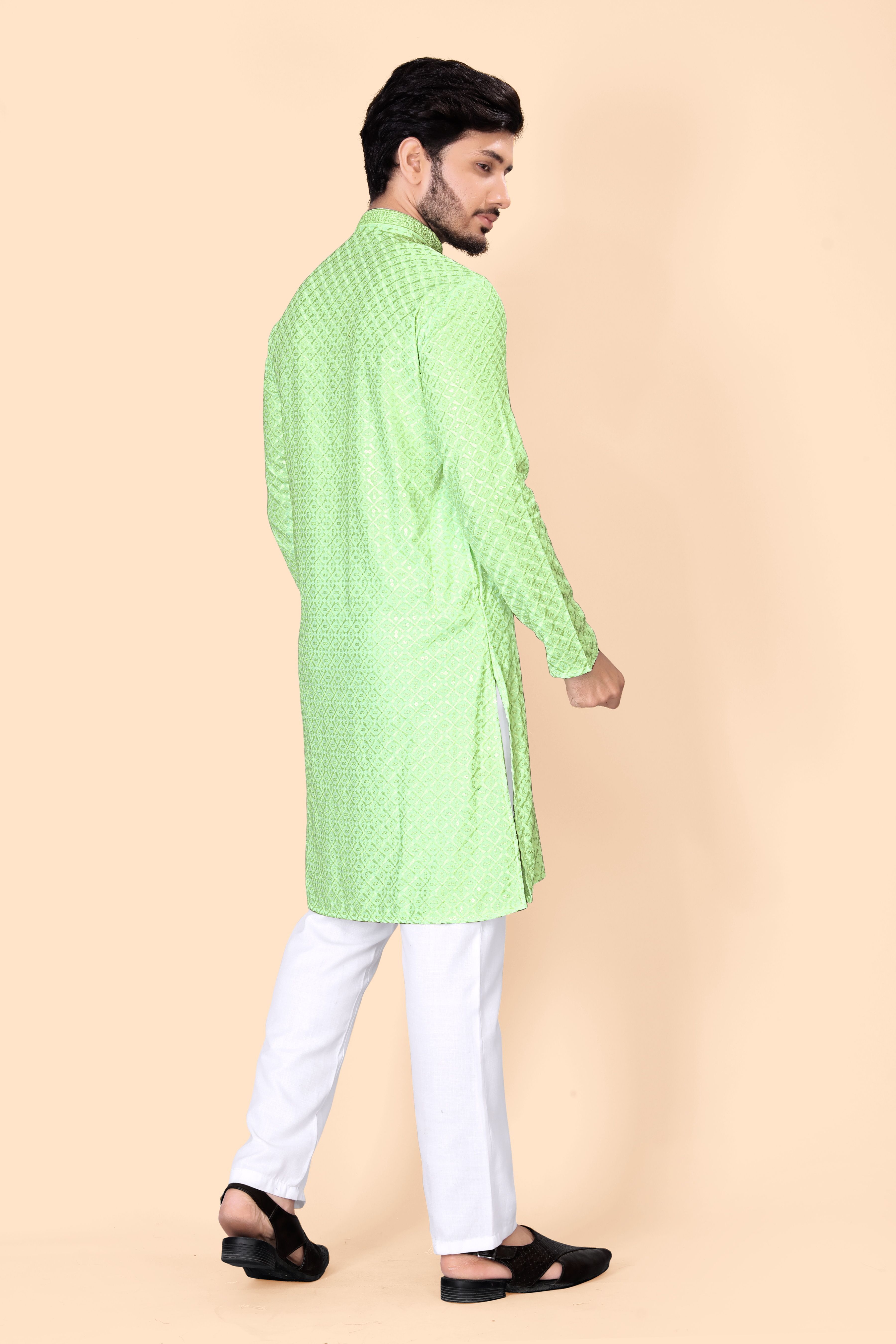 stylekurta Embroidered Viscose Rayon Straight Kurta for Men-picture-48