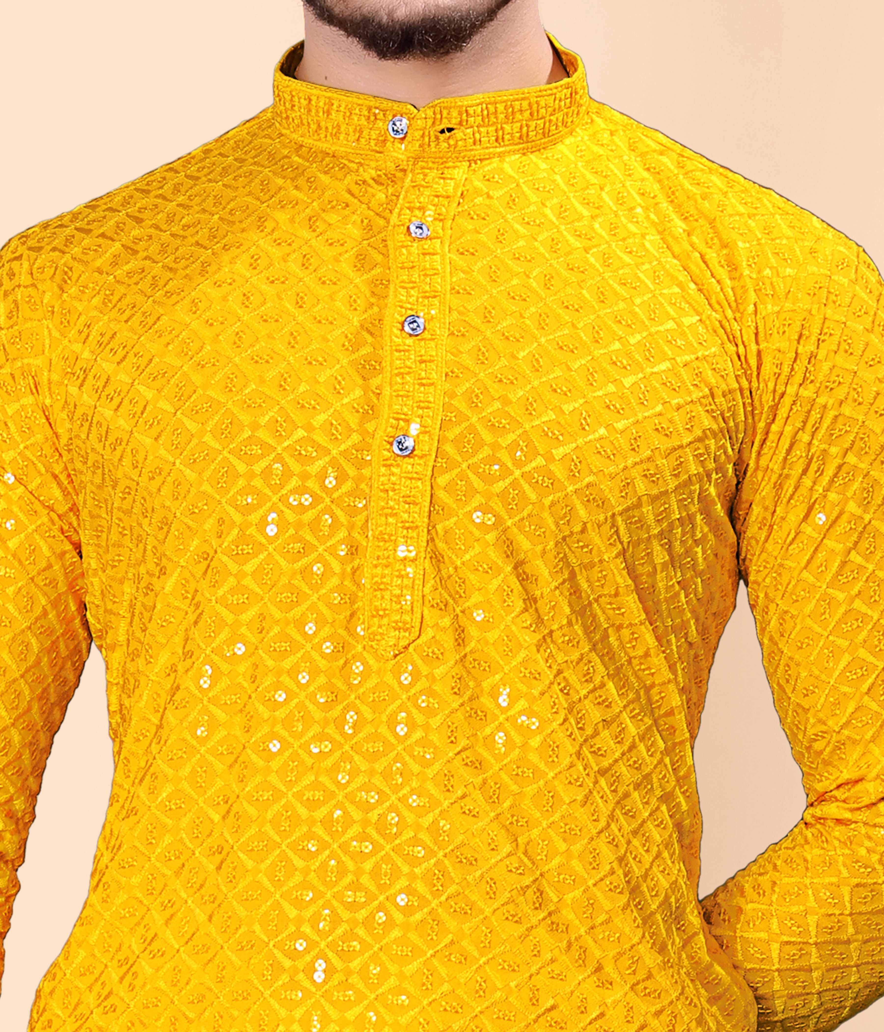 stylevaultt Embroidered Viscose Rayon Straight Kurta for Men-picture-17
