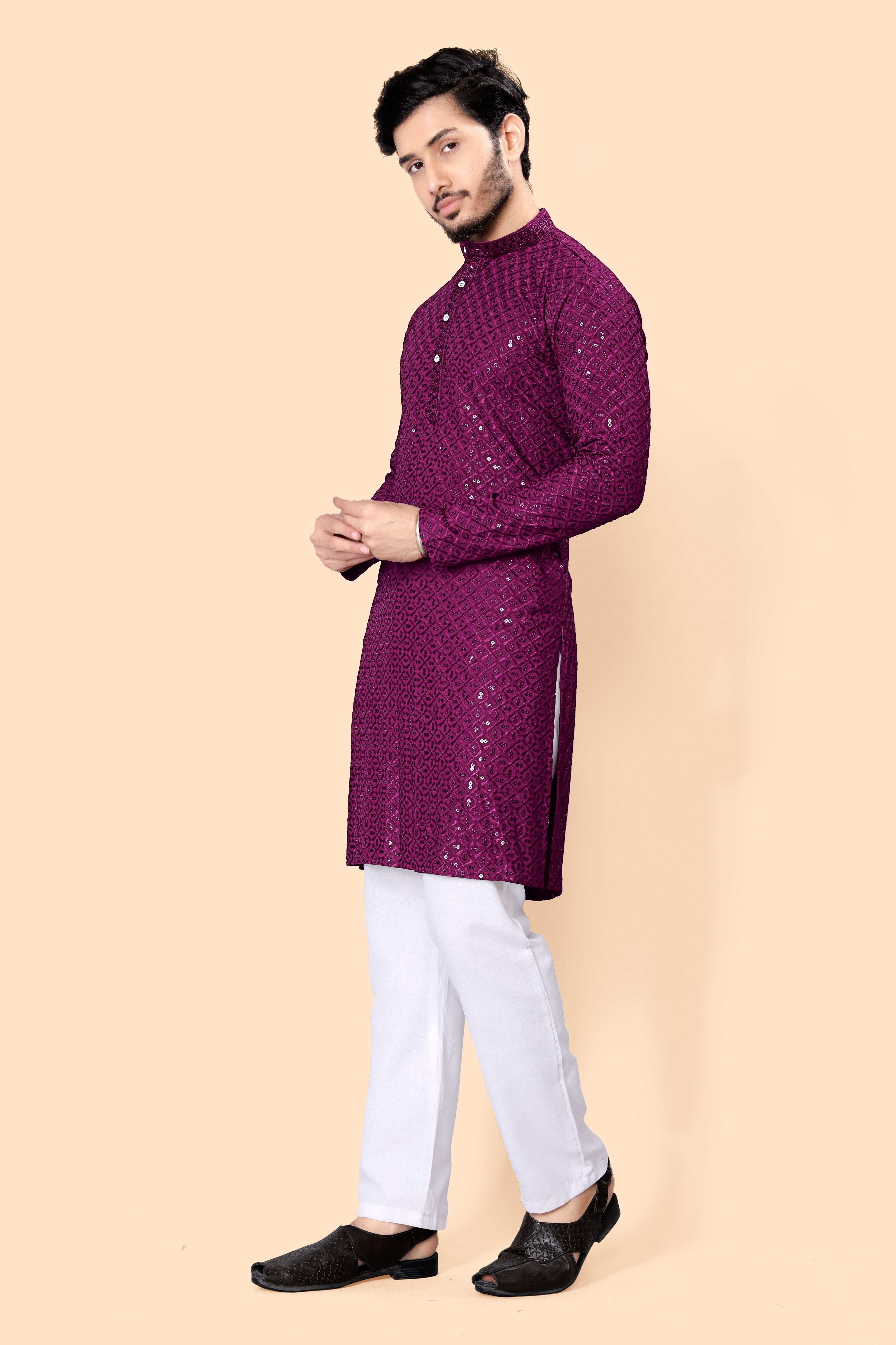 stylekurta Embroidered Viscose Rayon Straight Kurta for Men-picture-49