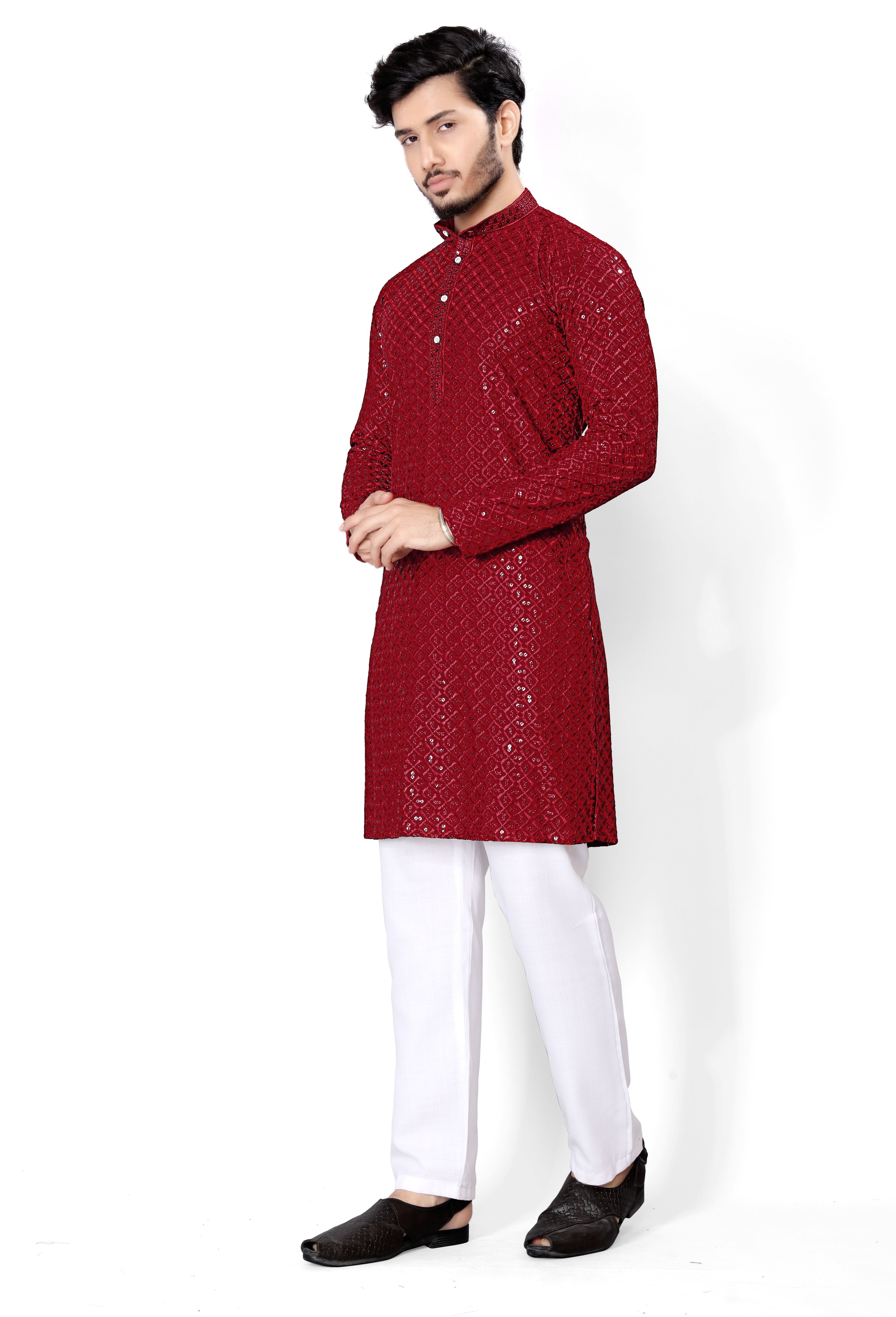 stylekurta Embroidered Viscose Rayon Straight Kurta for Men-picture-44