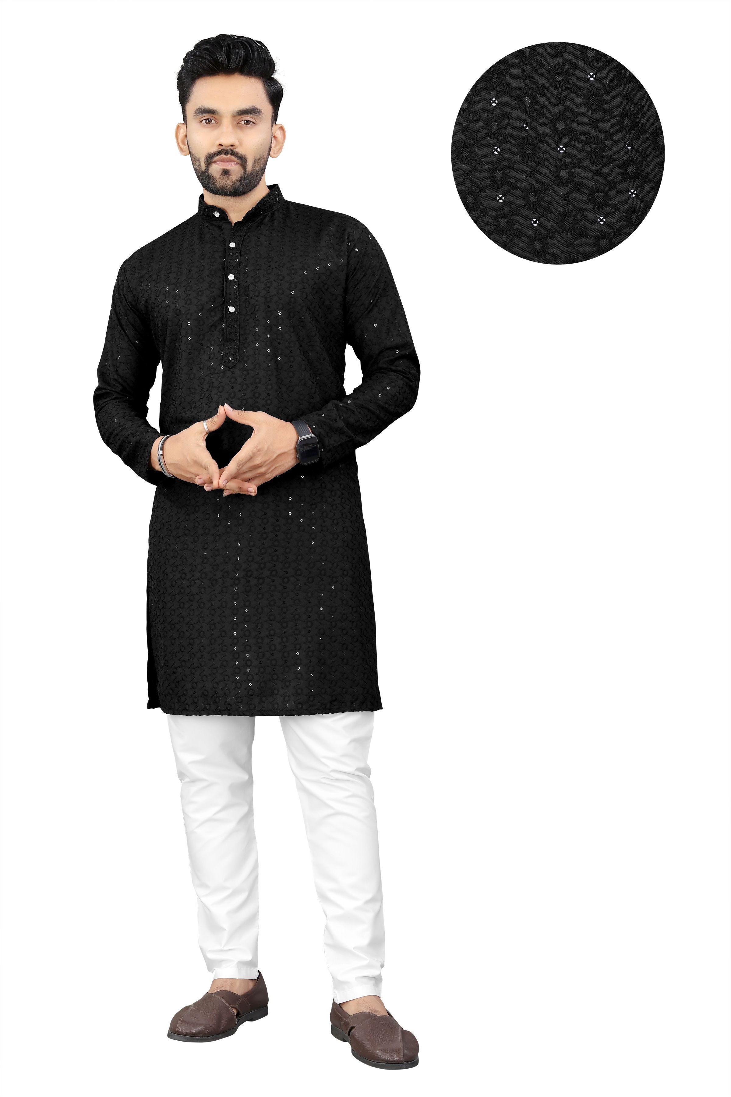 stylekurta Embroidered Cotton Rayon A-line Kurta for Men-picture-25