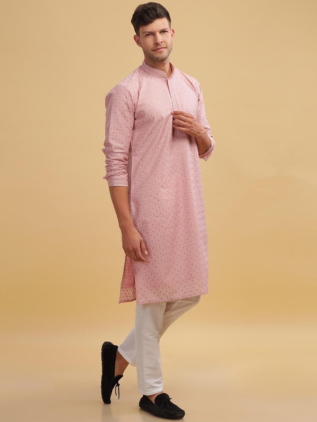 stylevaultt Embroidered Viscose Rayon Straight Kurta for Men-picture-26