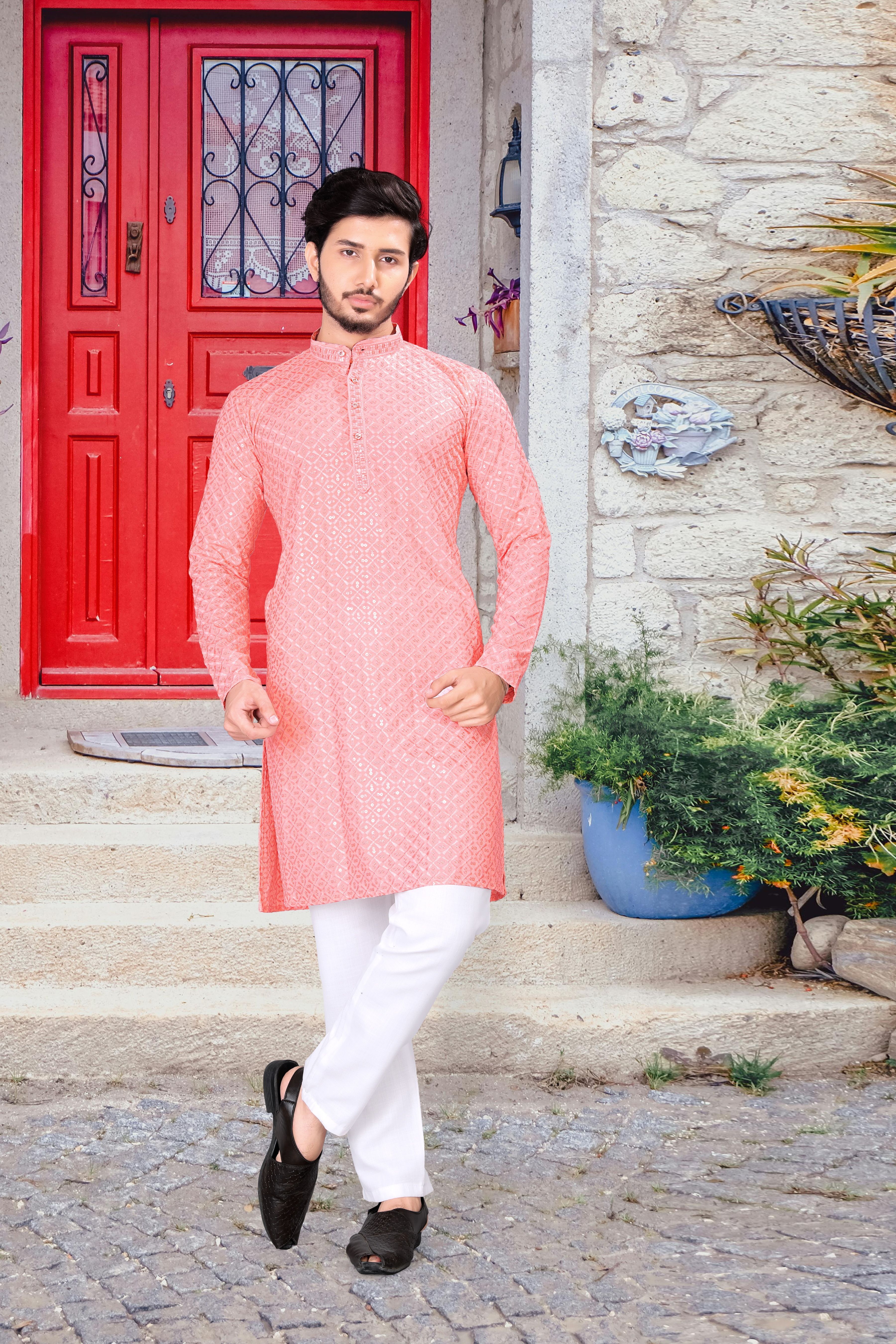 stylekurta Embroidered Viscose Rayon Straight Kurta for Men-picture-9
