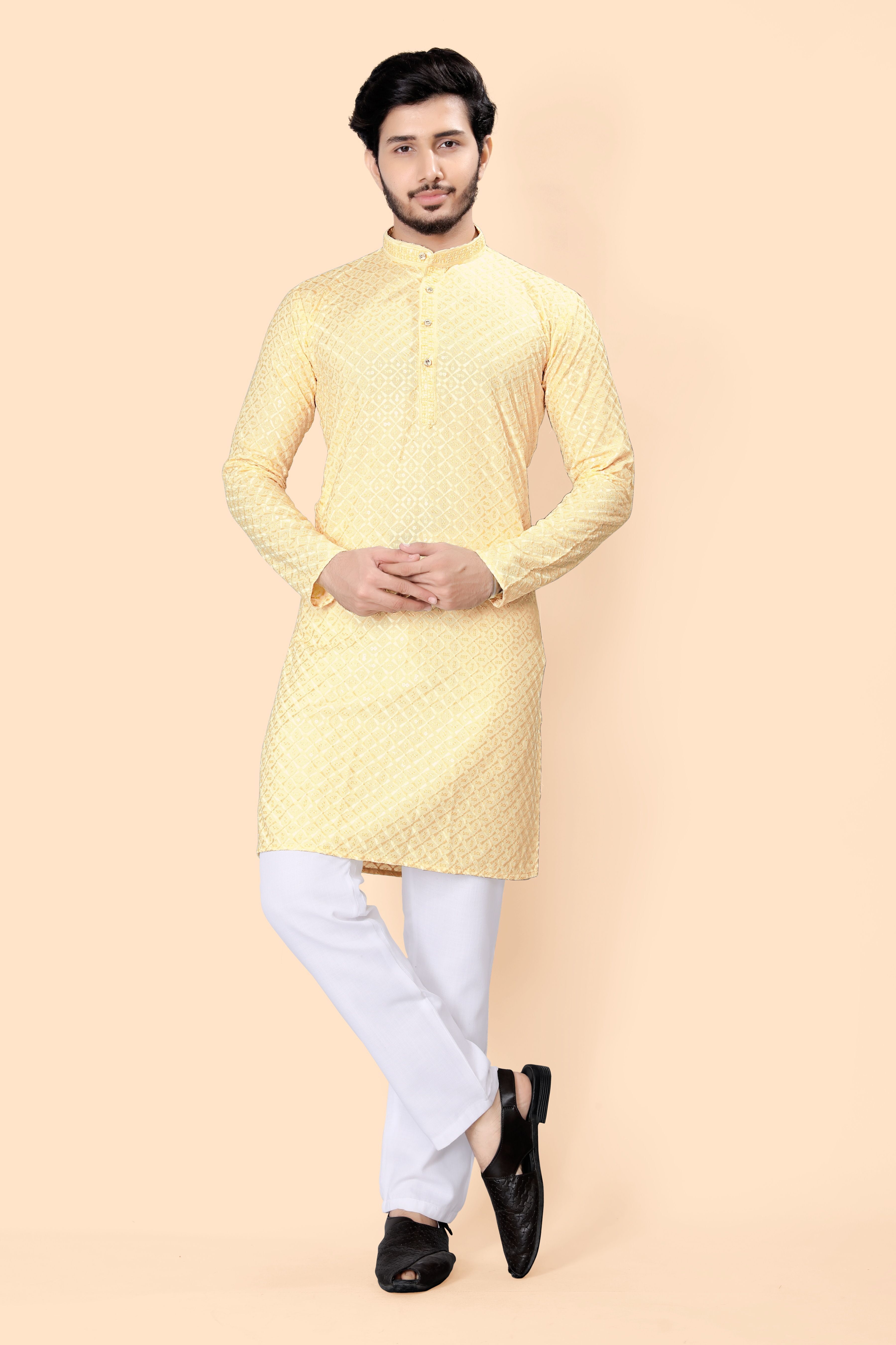 stylekurta Embroidered Viscose Rayon Straight Kurta for Men-picture-44