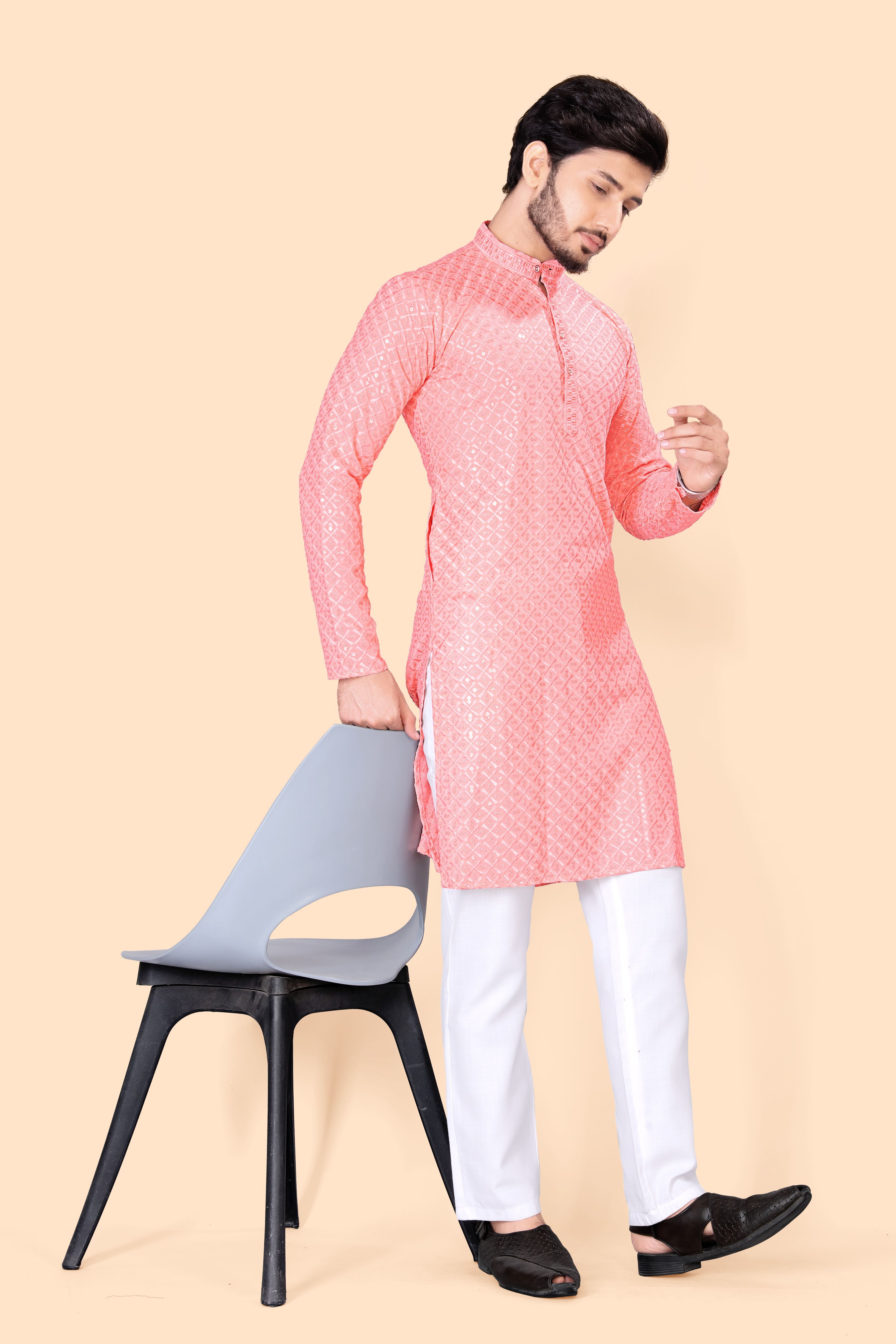 stylekurta Embroidered Viscose Rayon Straight Kurta for Men-picture-21