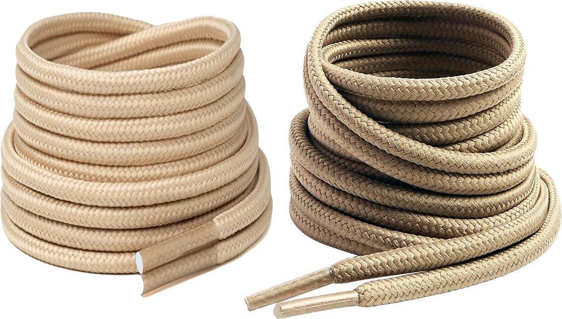 laceexp Shoe Laces Round Beige Khaki 150cm shoe laces for Boot sport Hiking shoes Shoe Lace-image-46