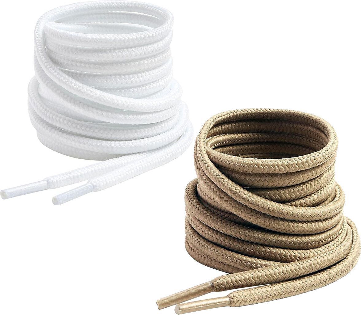 DEVINO Shoe Laces Round Khaki White 150cm 2pair shoe lace for Boot sport Hiking shoes Shoe Lace
