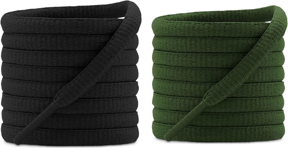 DEVINO shoe laces round Army green Black 120cm 2pair sport boot oval laces Shoe Lace-image-44