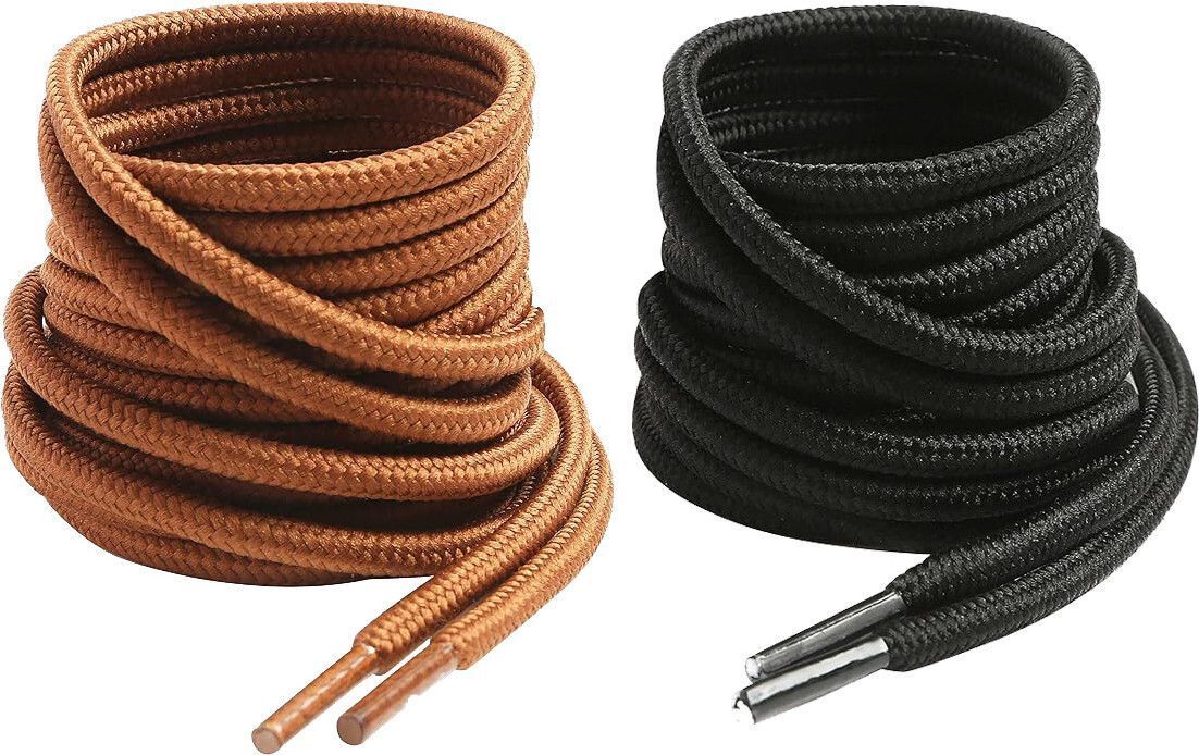 laceexp Shoe Laces Round Brown Black 150cm shoe laces for Boot sport Hiking shoes Shoe Lace-image-39