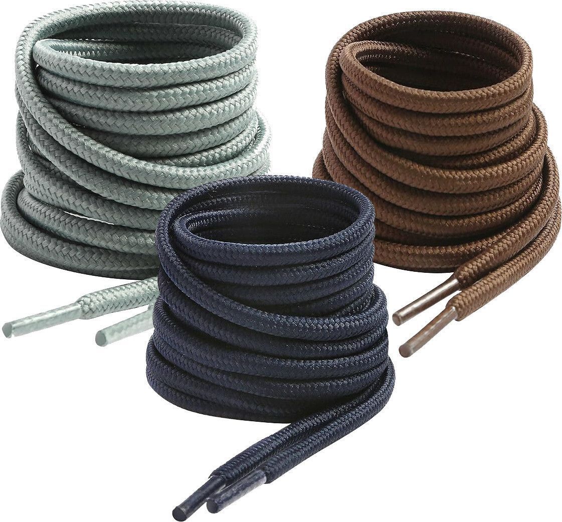 DEVINO shoe lace Round Navy brown grey 120cm 3pair Boot Hiking Sports Shoe Lace