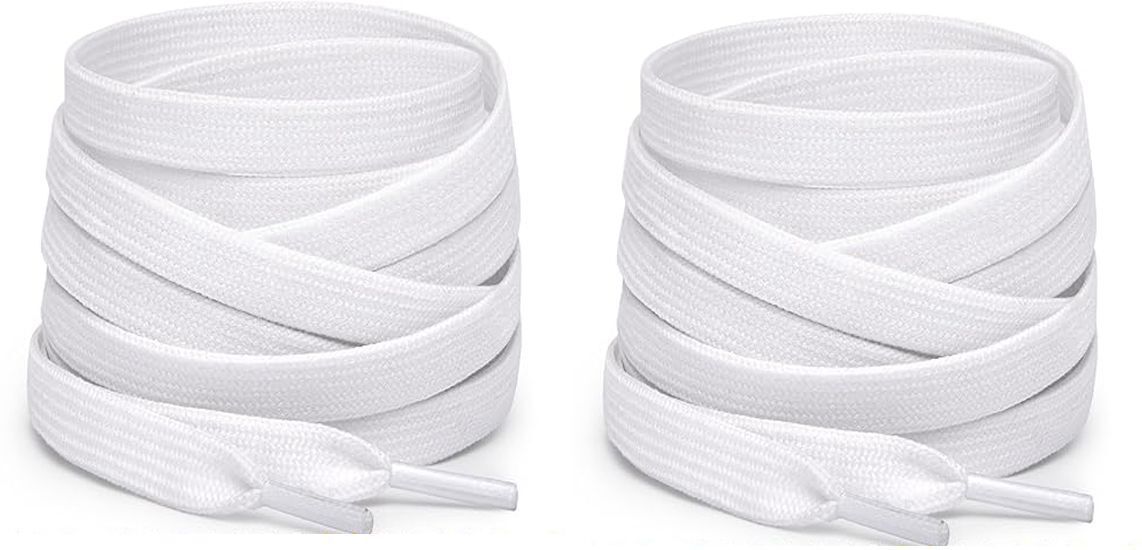 laceexp Shoe Laces White Flat 120cm shoe laces for canvas sneakers White shoes Shoe Lace