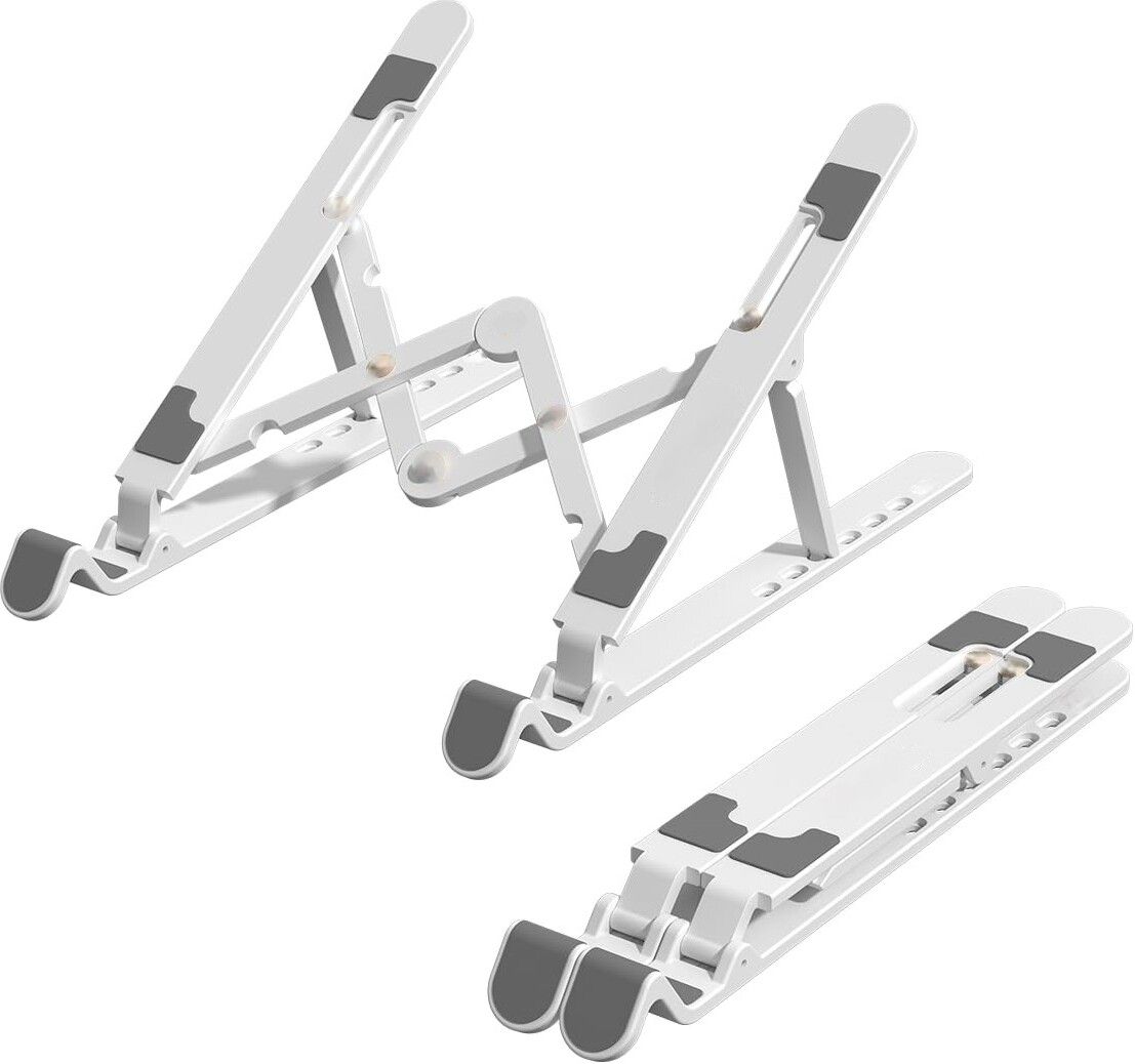 Sarchase Heat Dissipating Aluminum Laptop Riser Bracket Featuring 6 Adjustable Slots Ergonomic Foldable Aluminum Laptop Stand With Open Frame Cooling And 6 Angles Aluminium, Stainless Steel Desk Stand Laptop Stand with Adjustable Height Compatible with Universal Laptops-image-16