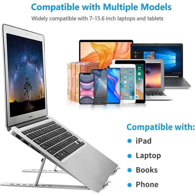 VS SHOP HUB Laptop Stand-11 LapXS Aluminium Laptop Stand with Adjustable Height Compatible with Universal Laptops-image-26