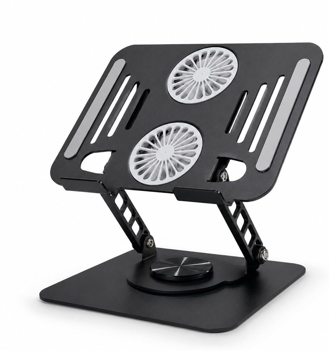 StealODeal 360° Rotating Laptop Stand with Cooling Fans, Adjustable Height Metal Notebook Riser, Foldable Ergonomic Laptop Holder for up to 17 Inch Laptops Stainless Steel Rotatable Laptop Stand with Adjustable Height Compatible with Universal Laptops-image-13
