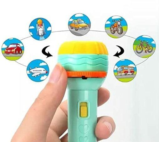 Kids Projection Light Toy Slide Flashlight Lamp Education Learning