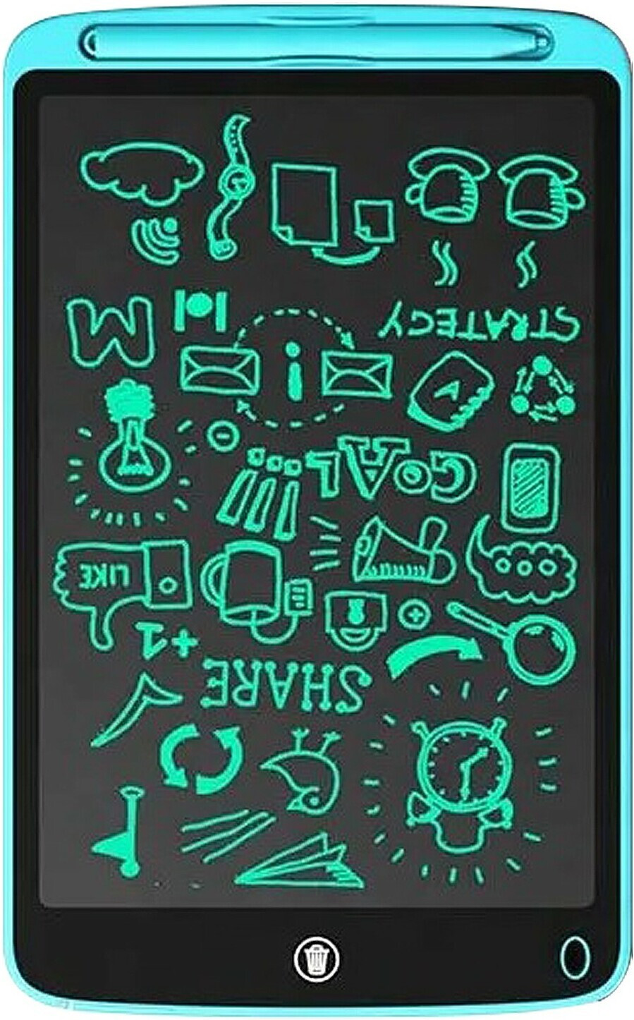 moozmob LCD Writing Pad 12 Inches, One-Click Erasable Button Kids Writing Tab image 1