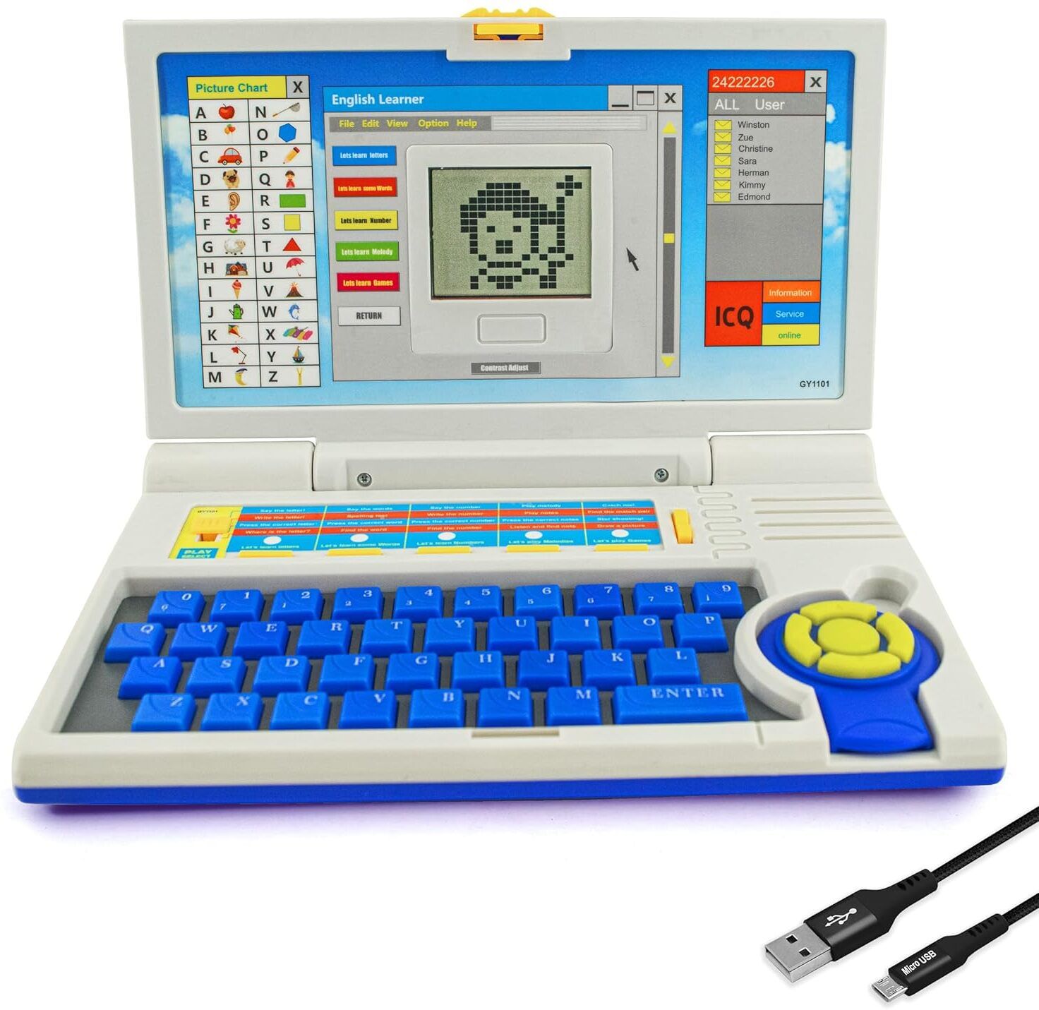 kidzblend English Learner Educational Laptop Toy with 20 Learning & Playing Activities-picture-45