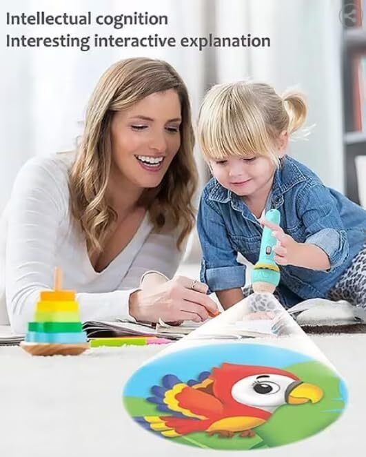 Mini Projector Torch Toy with 3 Slides, 24 different Images.-image-9
